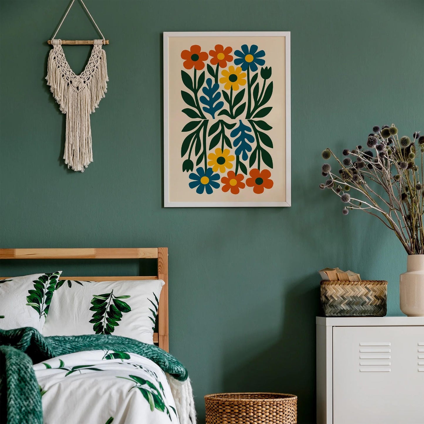 Retro Flowers in Matisse Style Poster