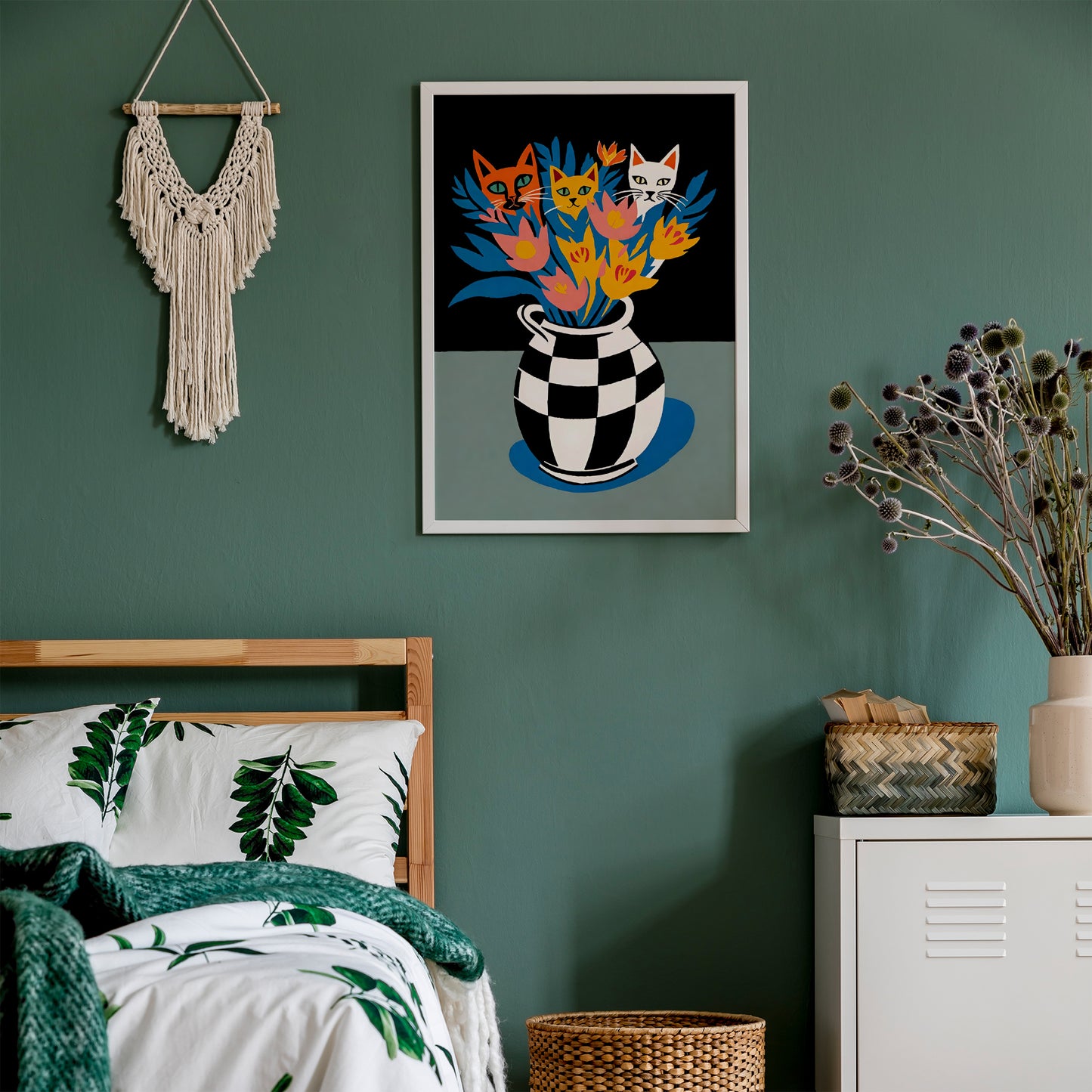 Cute Cats Bouquet Wall Art Print