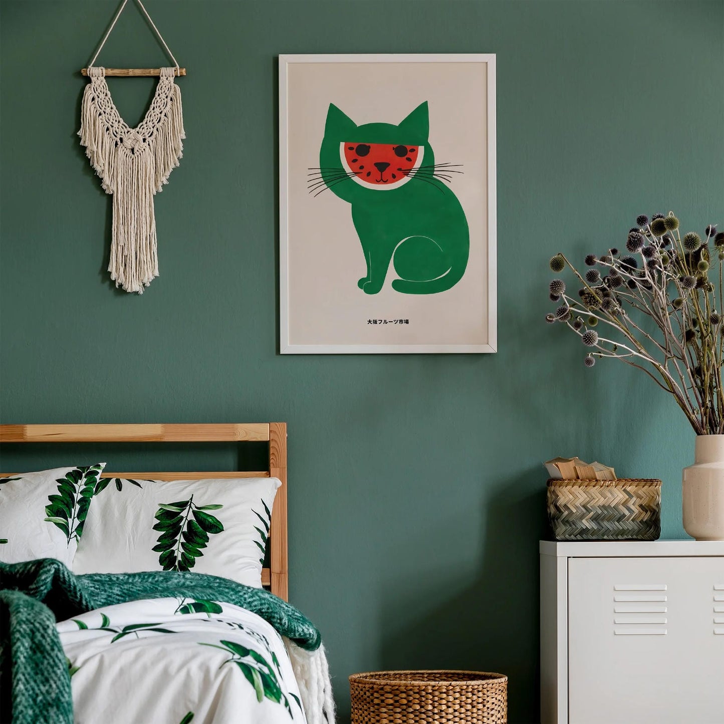 Japanese Watermelon Cat - Osaka Fruit Market - Poster Print