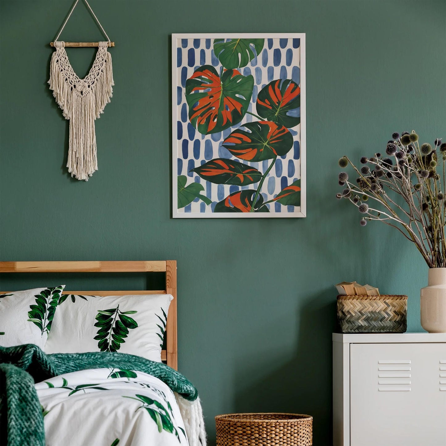 Watercolor Monstera Art Poster Print