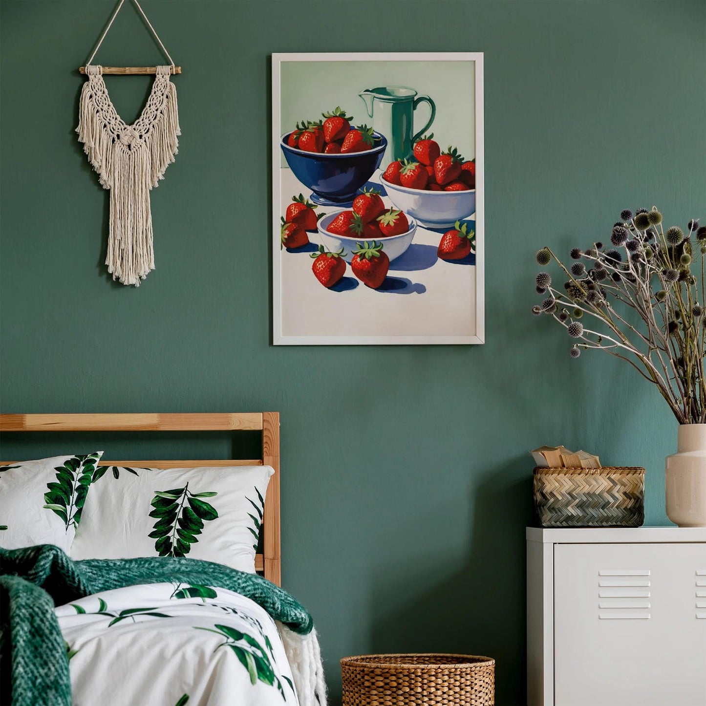 Summer Strawberries Painting Poster