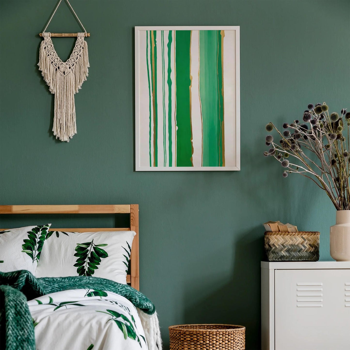 Green and Gold Abstract Wall Art Print