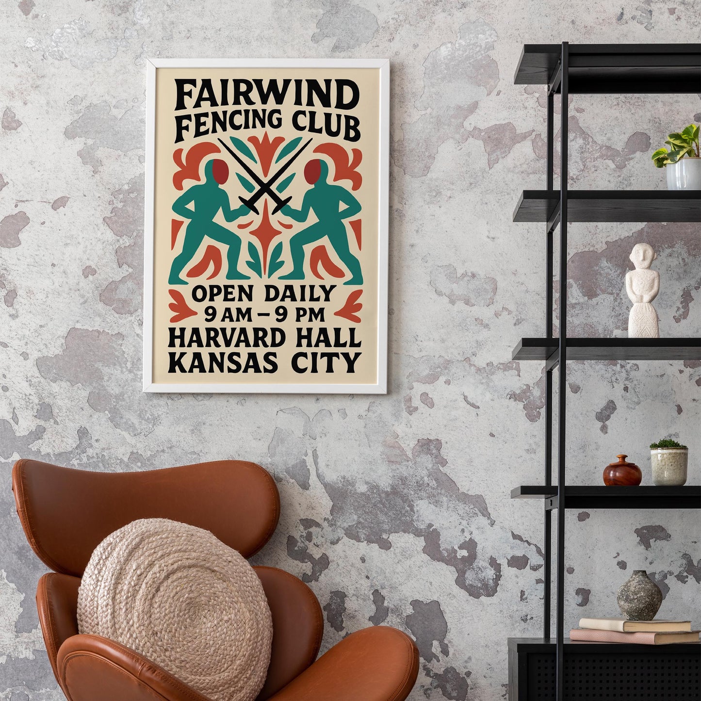Fencing Club Vintage Poster