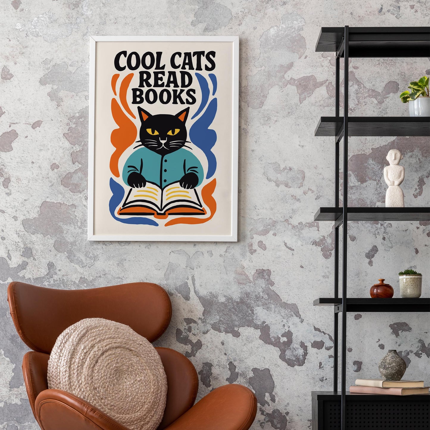 Cool Cats Read Books Poster