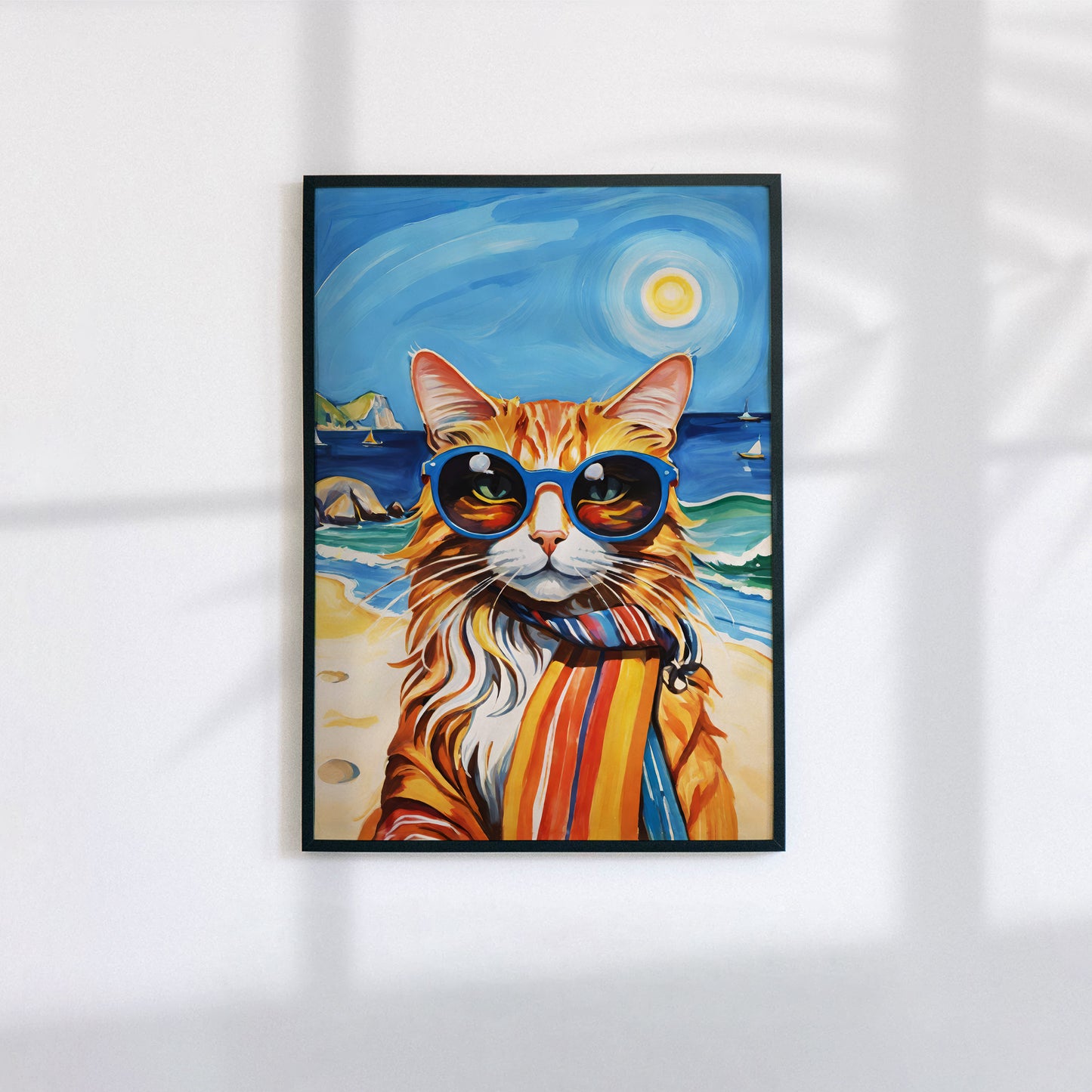 Cat on Holidays Wall Art Print