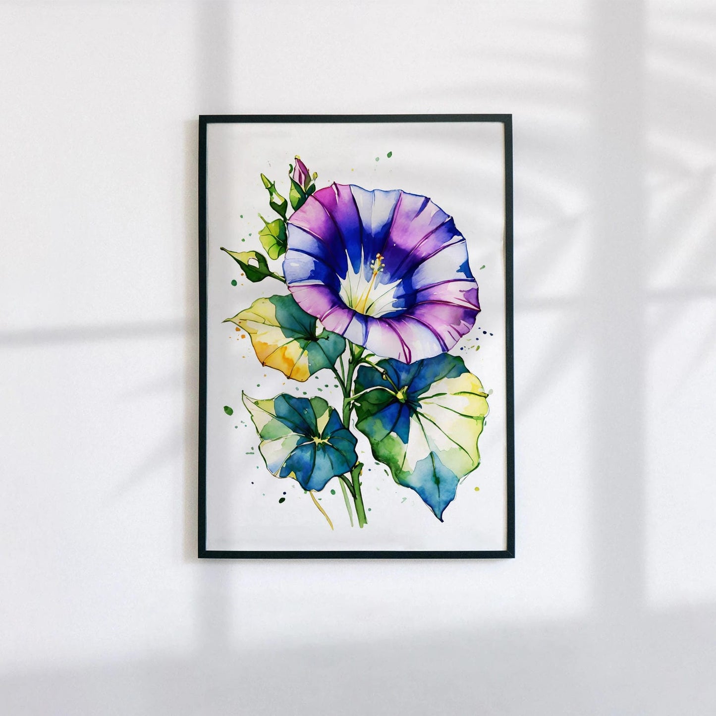 Morning Glory Watercolor Art Poster