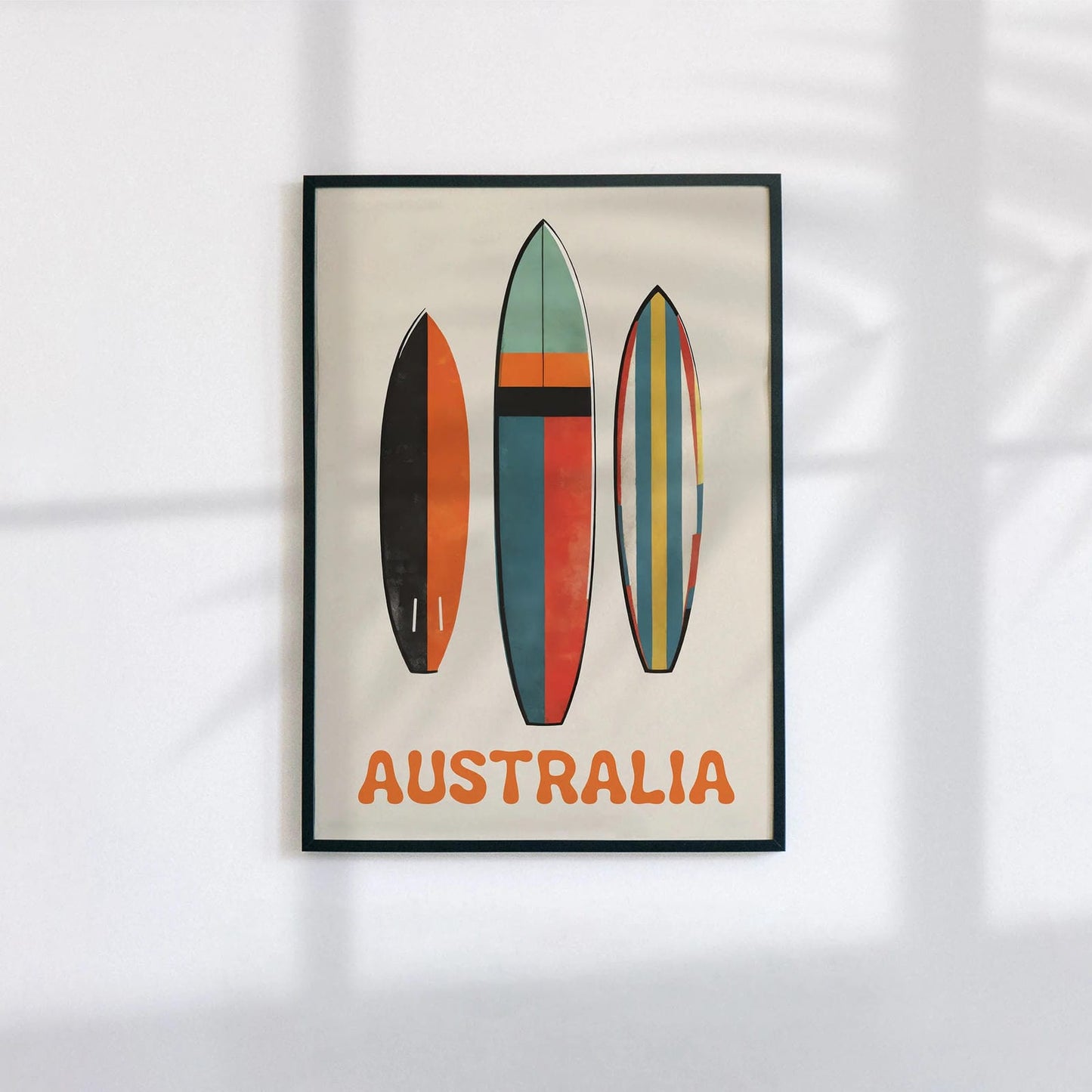 Australia Retro Surfing Poster Print