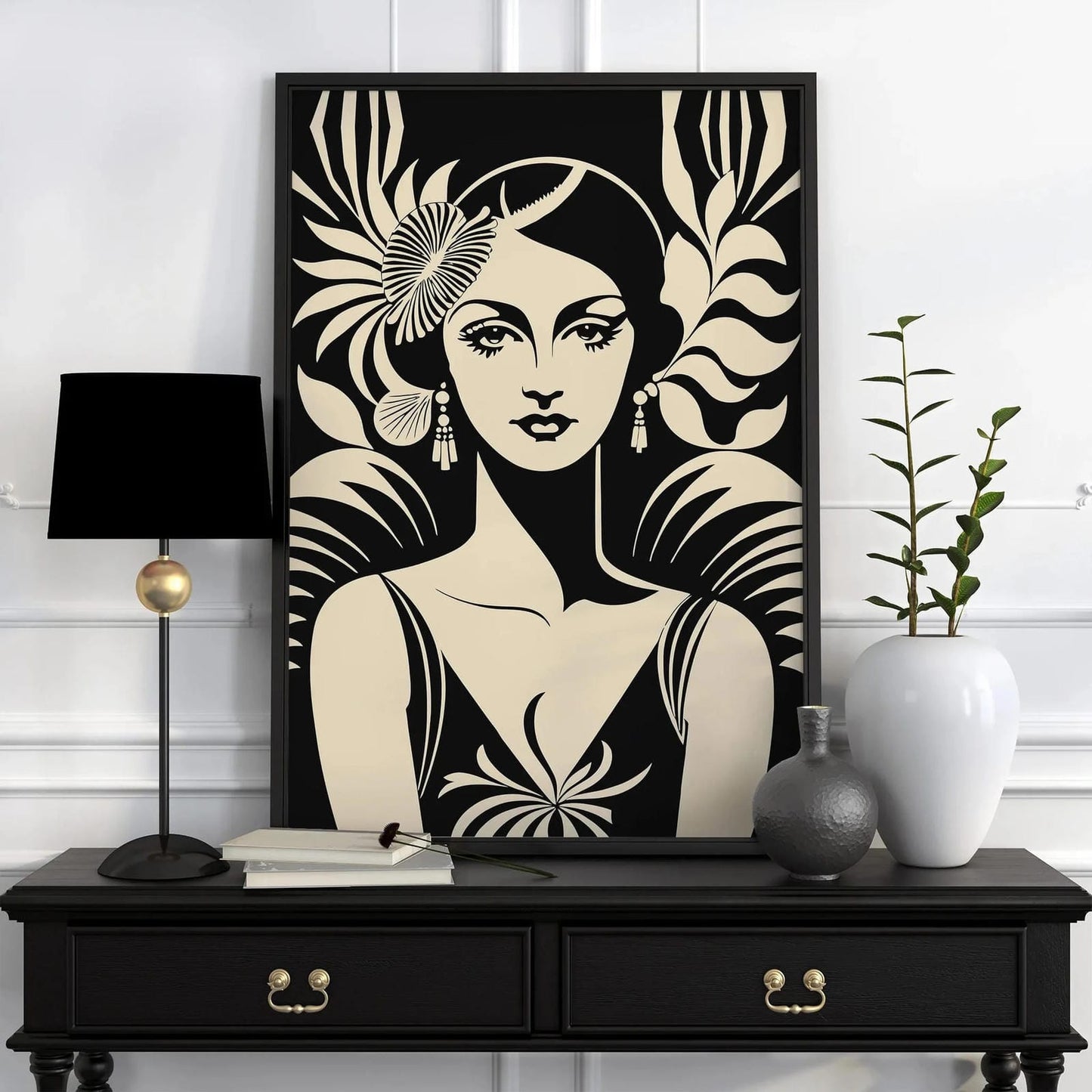 Art Deco Portrait of Woman Art Print