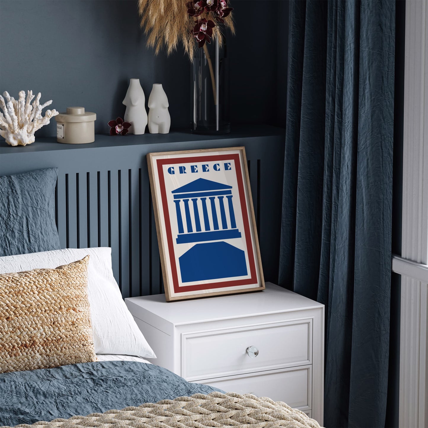 Greece Travel Poster - Retro Modern Art Print