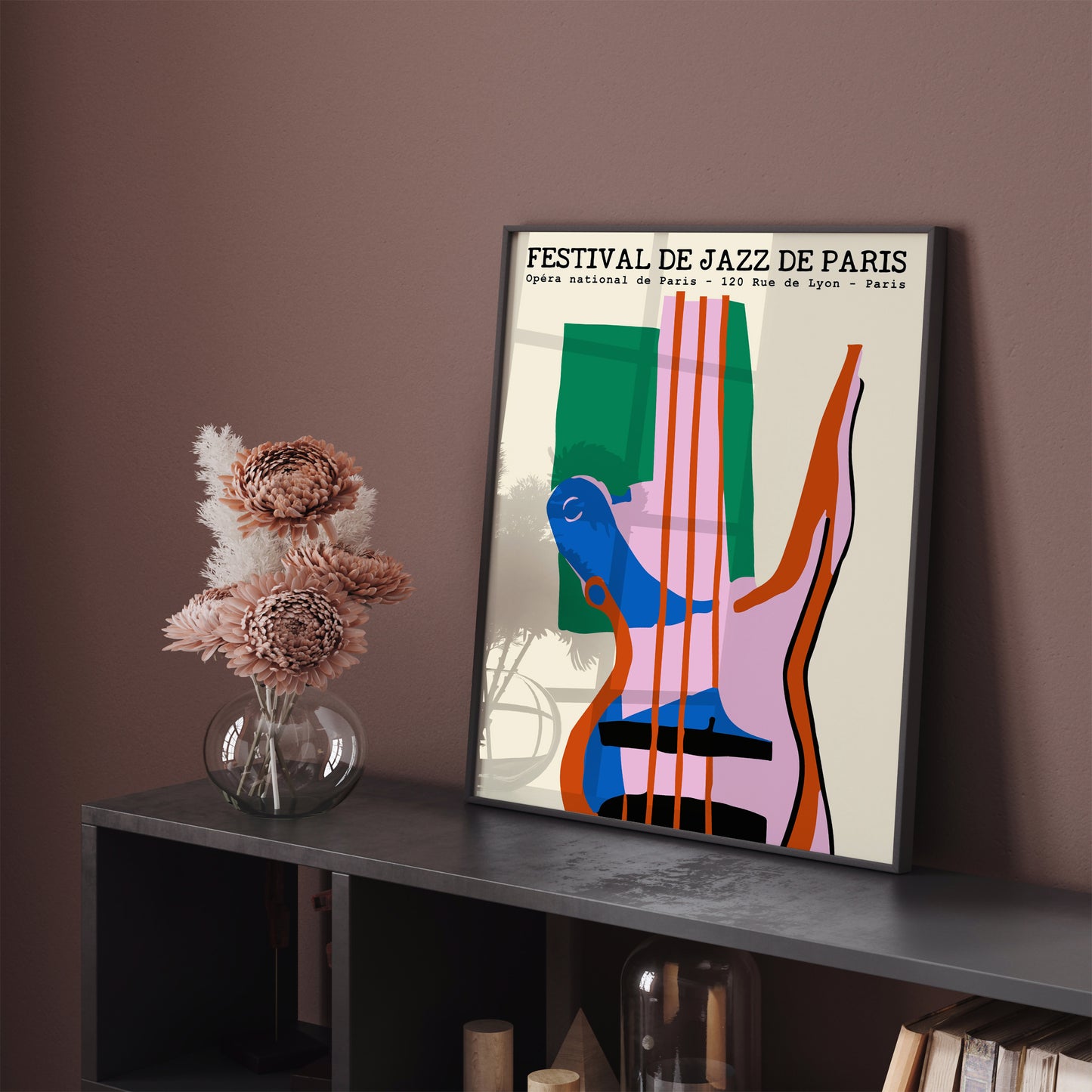 French Jazz Festival Vintage Guitar Poster