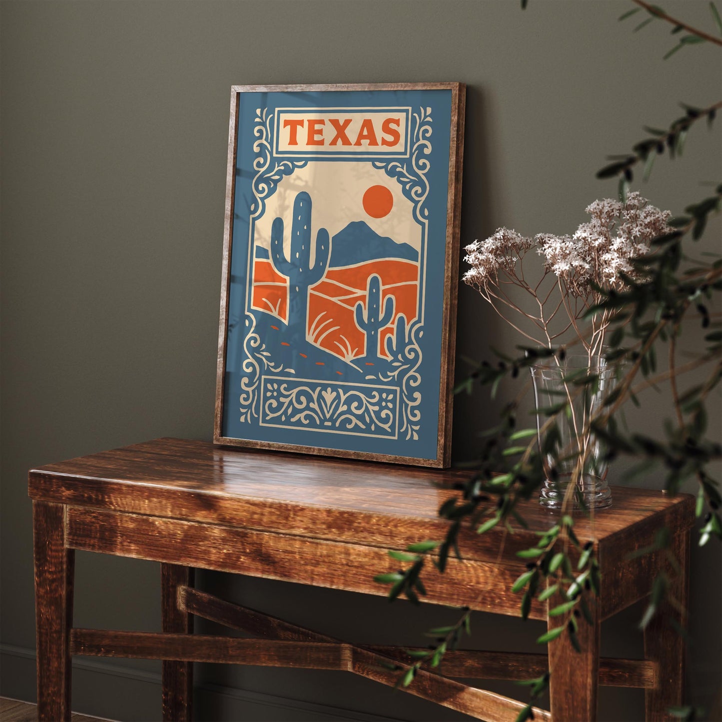 Texas Landscape Travel Poster - Country Style Home Decor