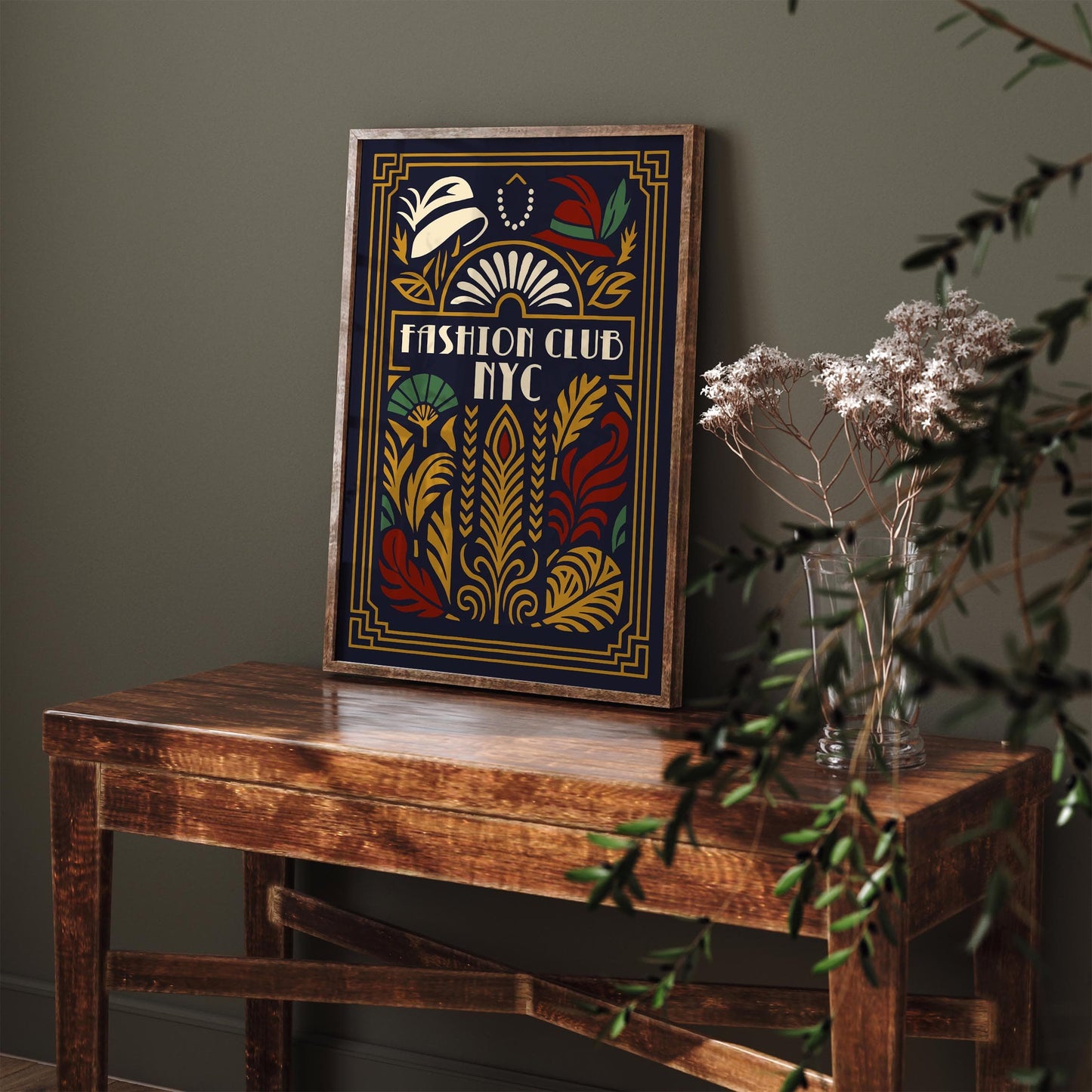 Fashion Club New York City Poster, Art Deco Gatsby Style Print