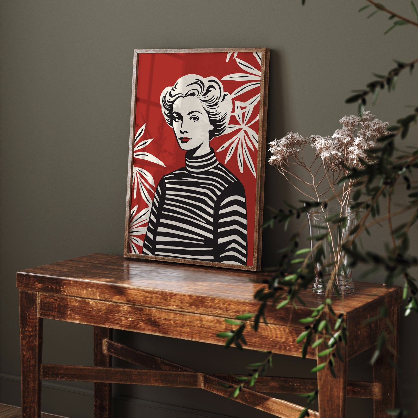 Woman in Red Fashion Art Print