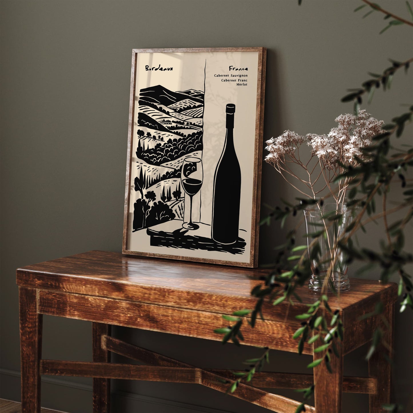 Bordeux France Wine Collection Vintage Art Print