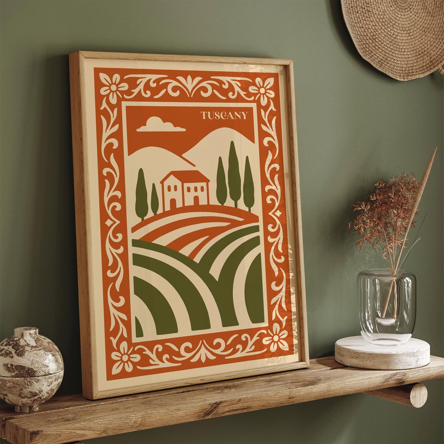 Tuscany Landscape Poster - Italy Travel Wall Art Print
