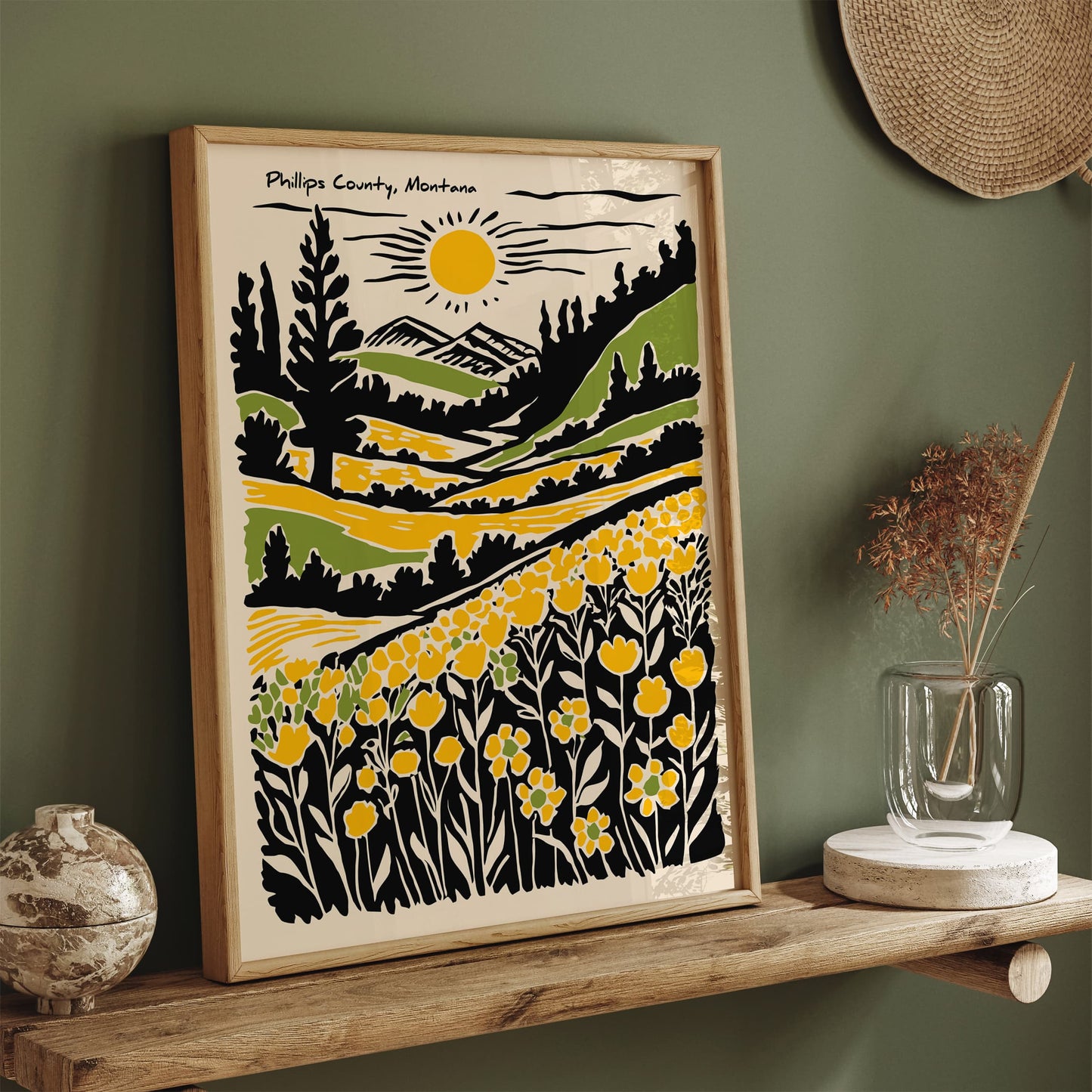 Phillips County Montana - Vintage Travel Wall Art Print