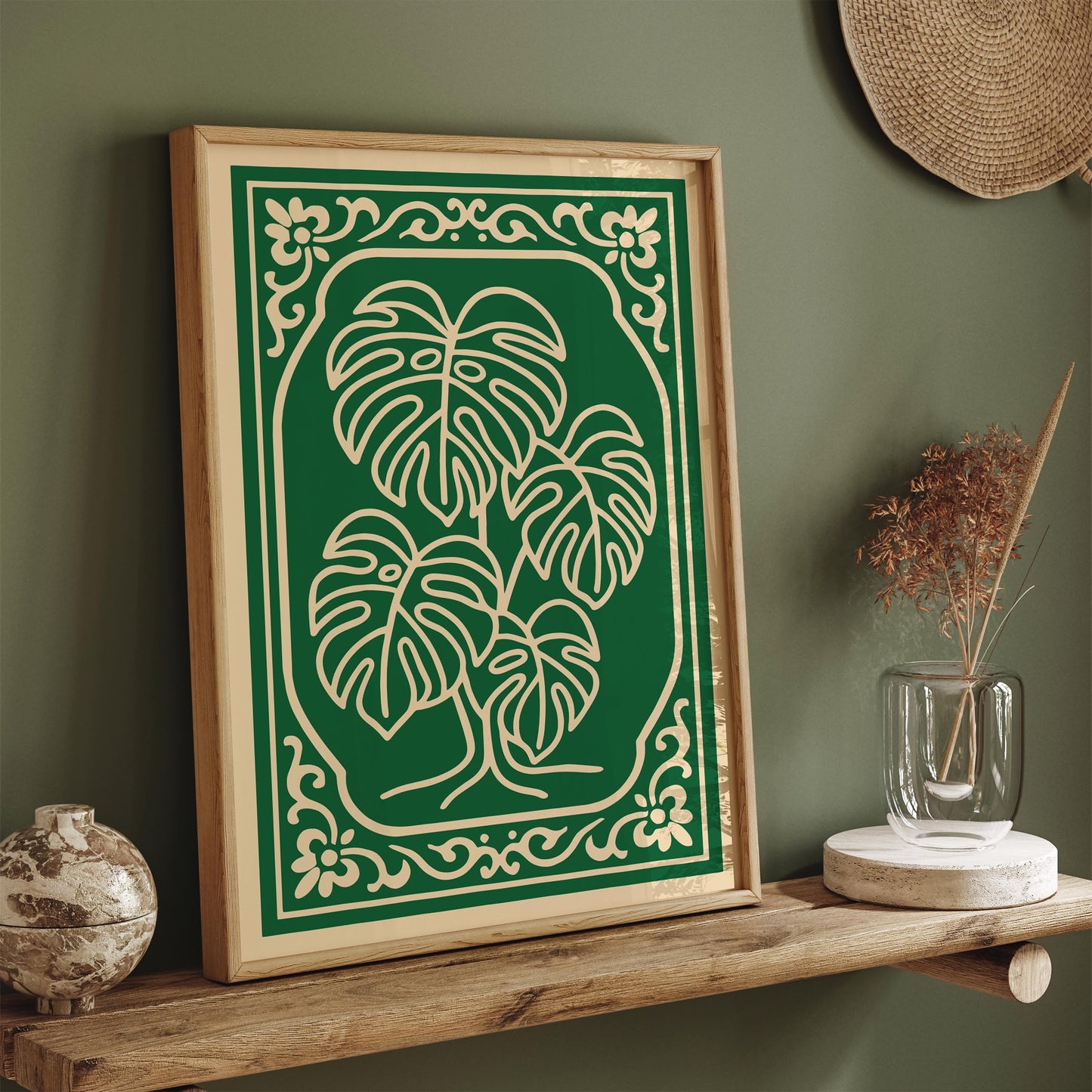 Green Monstera Plant Wall Art Print