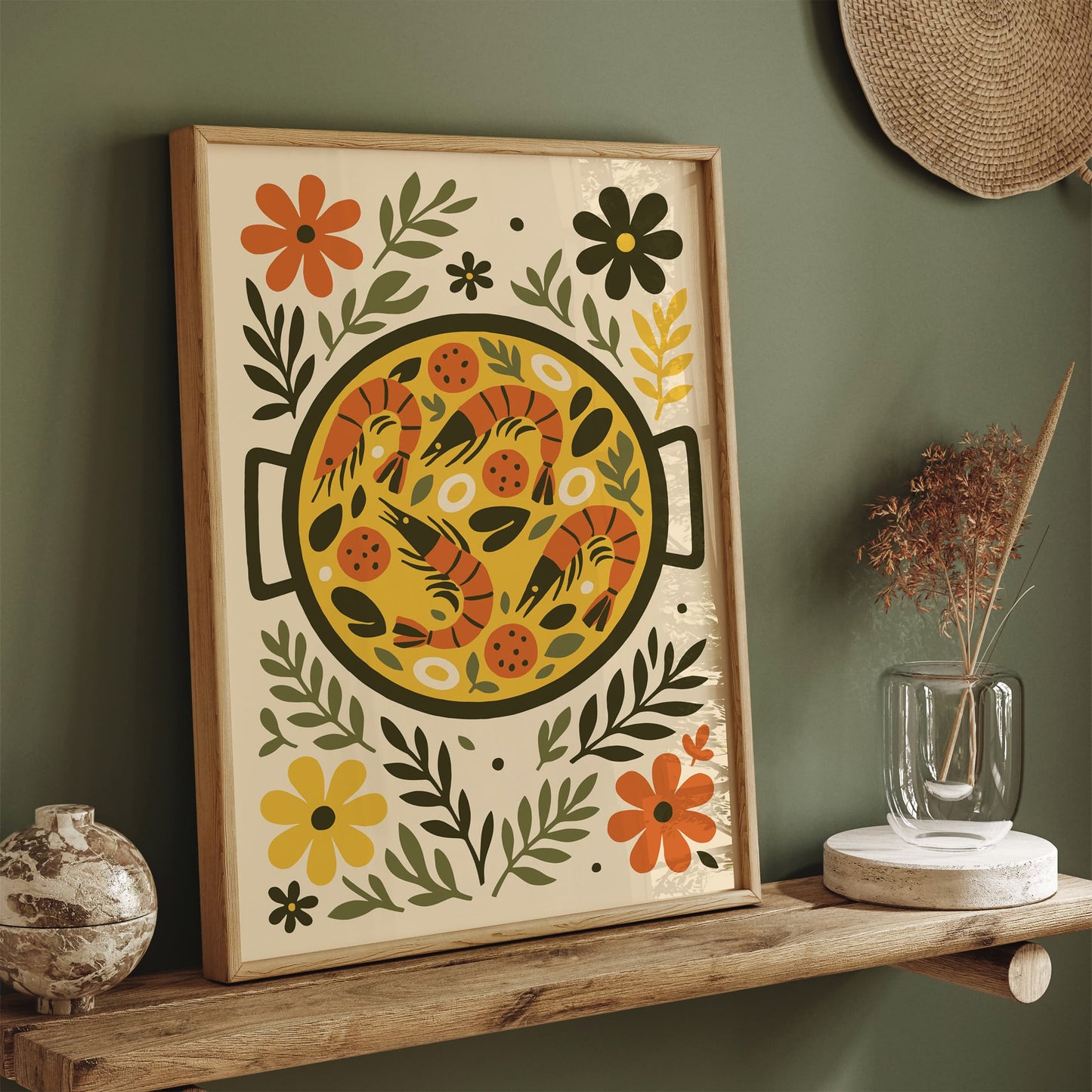 Spanish Paella Poster - Retro Kitchen Wall Art Print