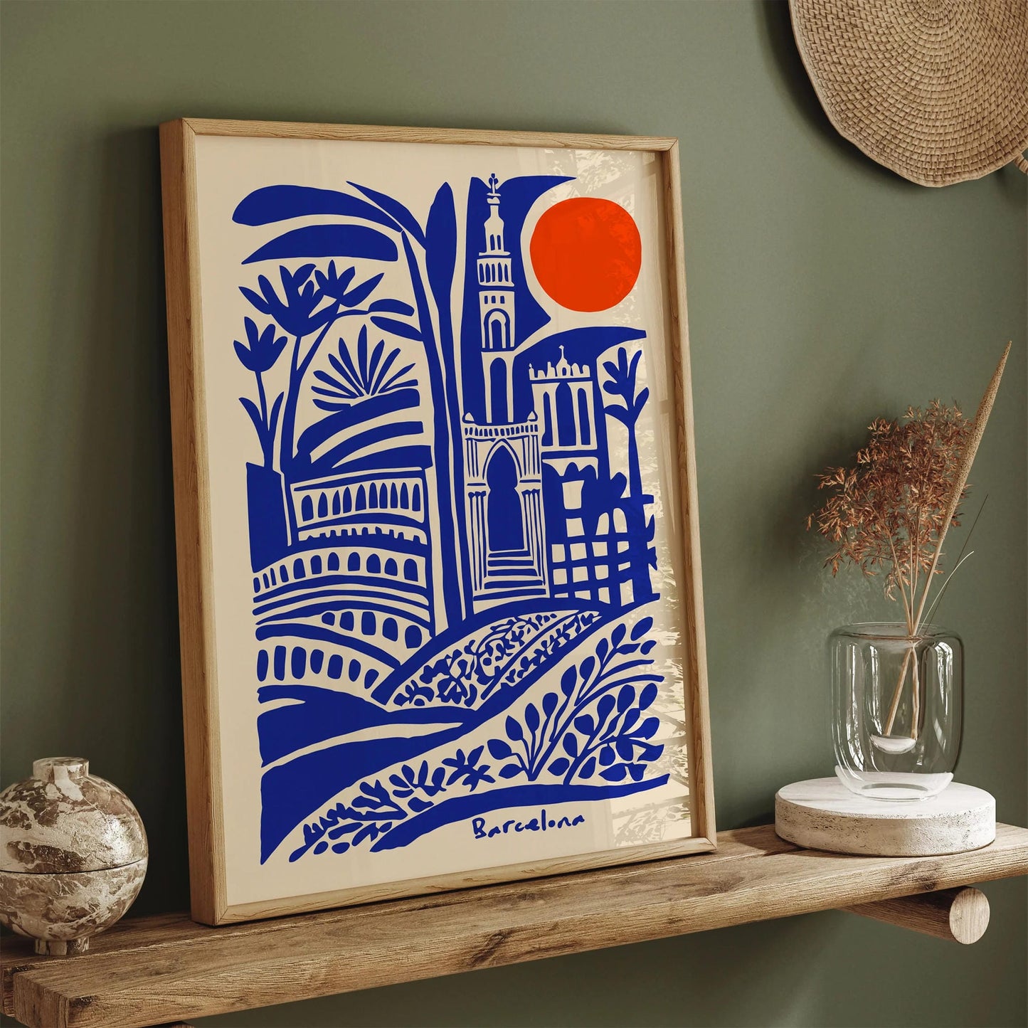 Barcelona Architecture Blue Poster