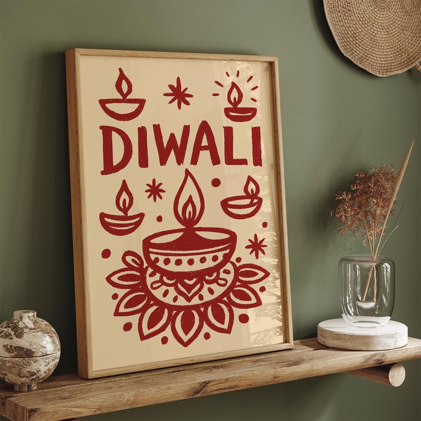 Diwali Poster - Hindu Festival of Lights Wall Art