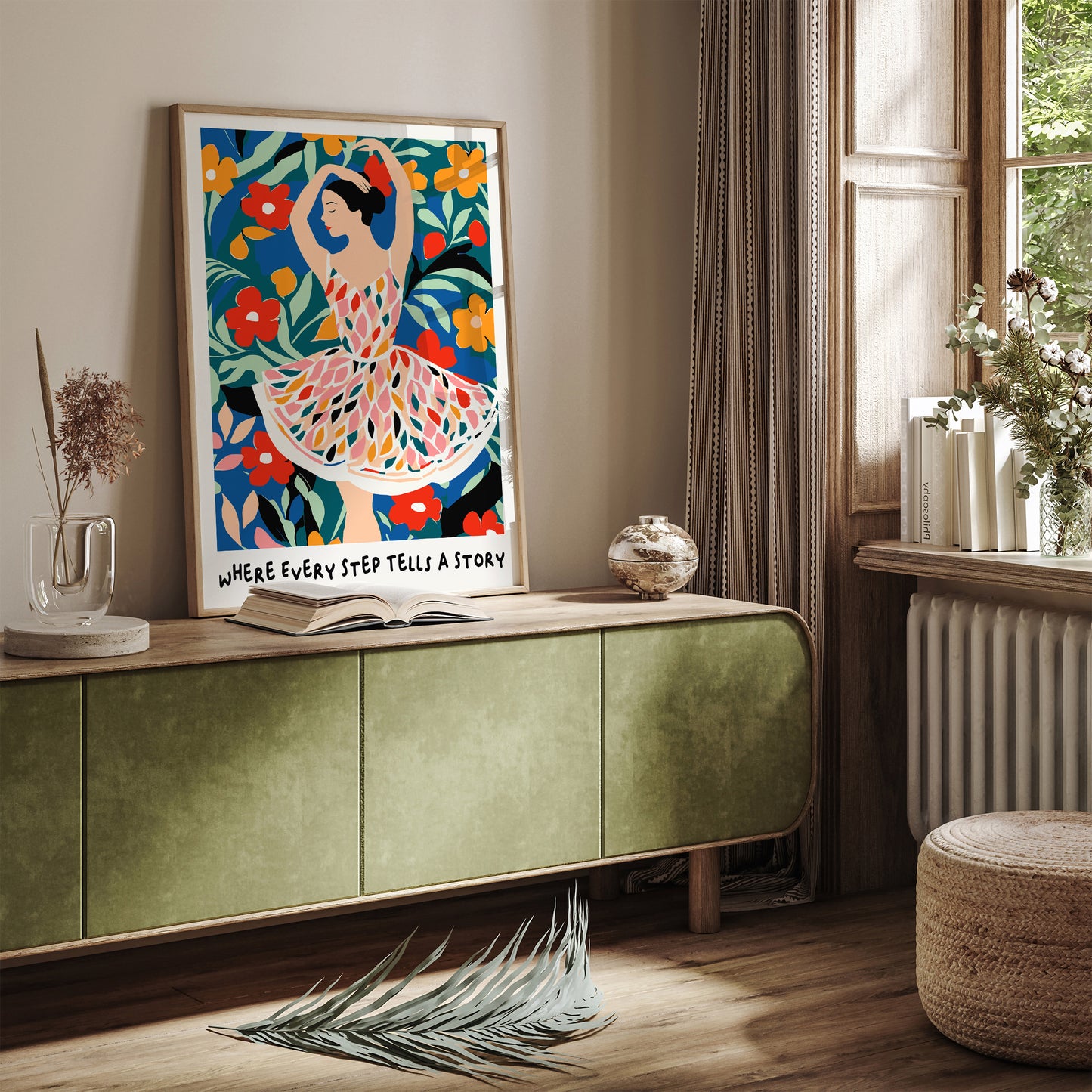 Colorful Ballerina - Cute Wall Art