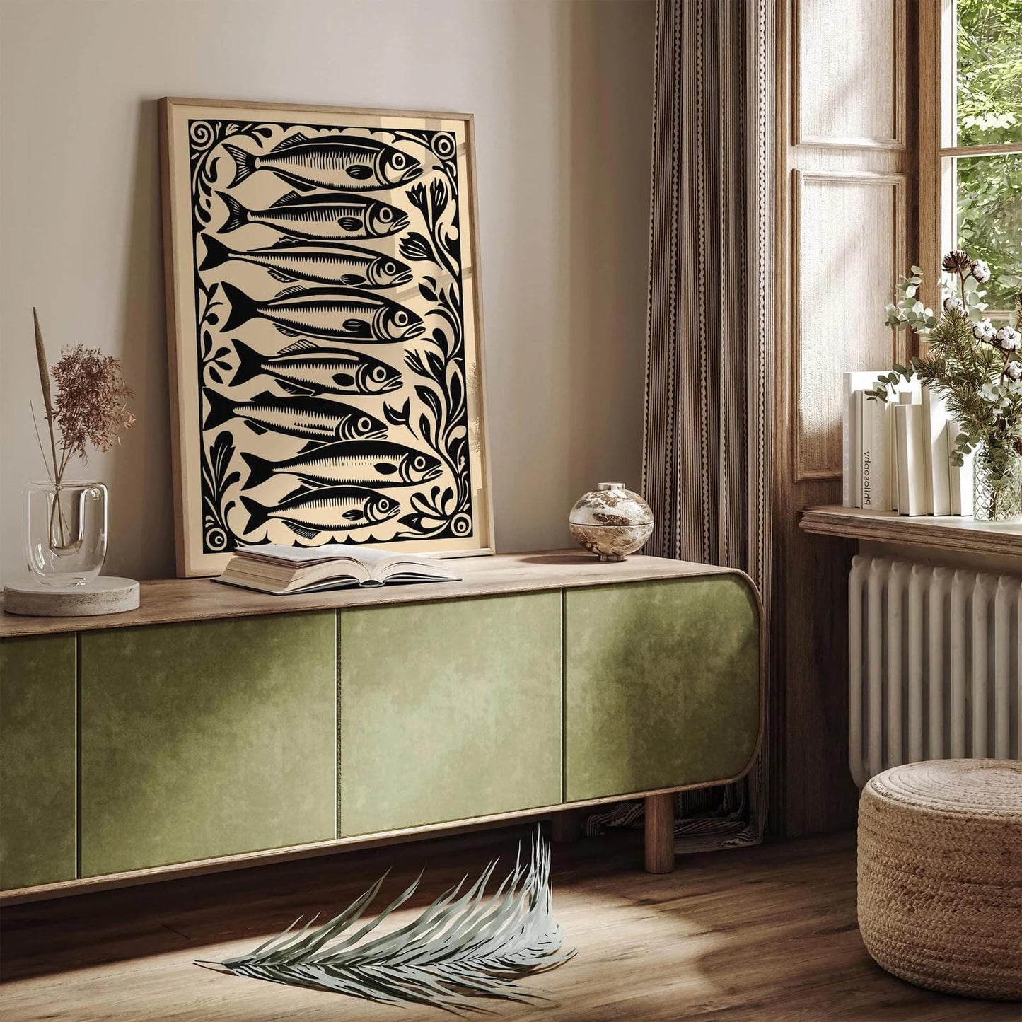 Black Sardines Rococo Poster