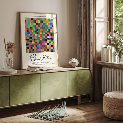Paul Klee Retro Exhibition Poster, Abstract Geometric Art Print
