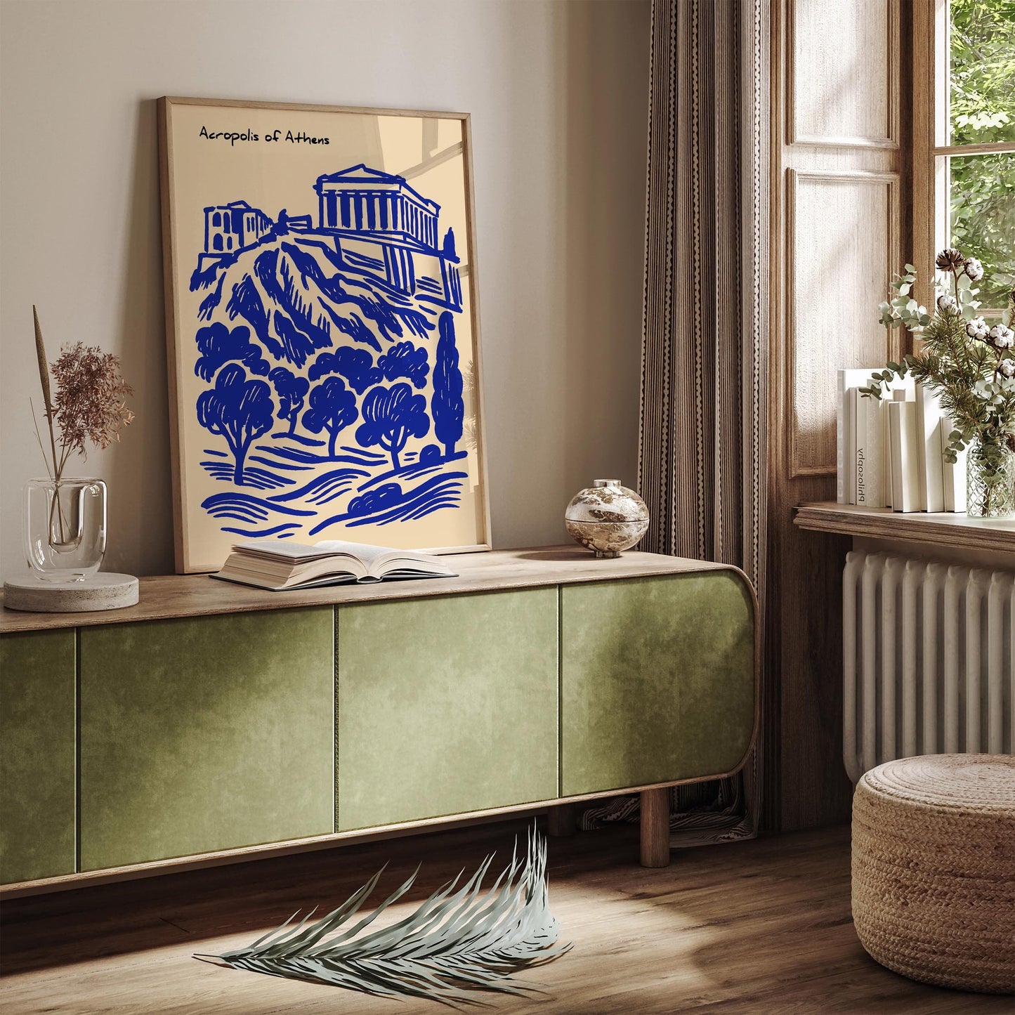 Acropolis Athens Poster - Blue Greece Travel Wall Art