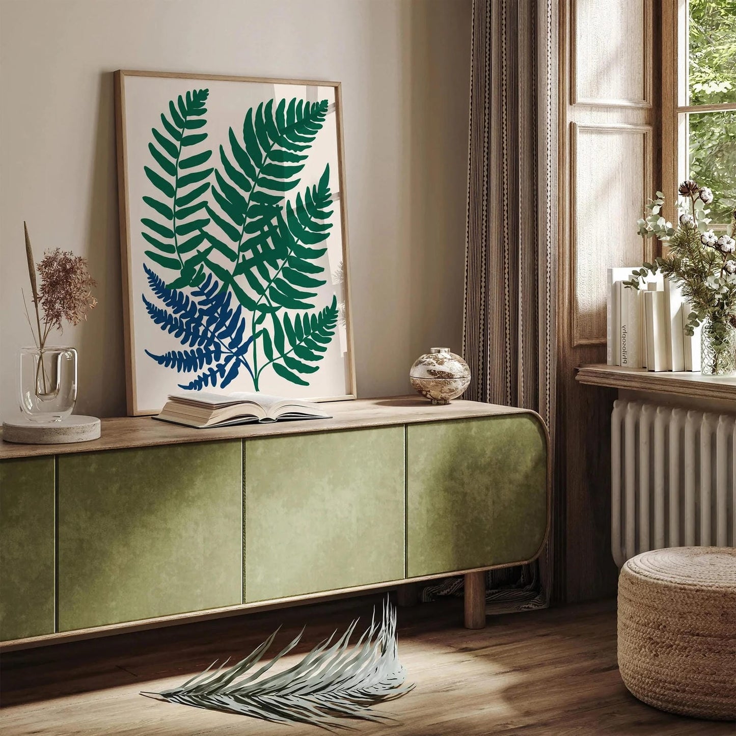 Retro Cutout Fern Nature Poster