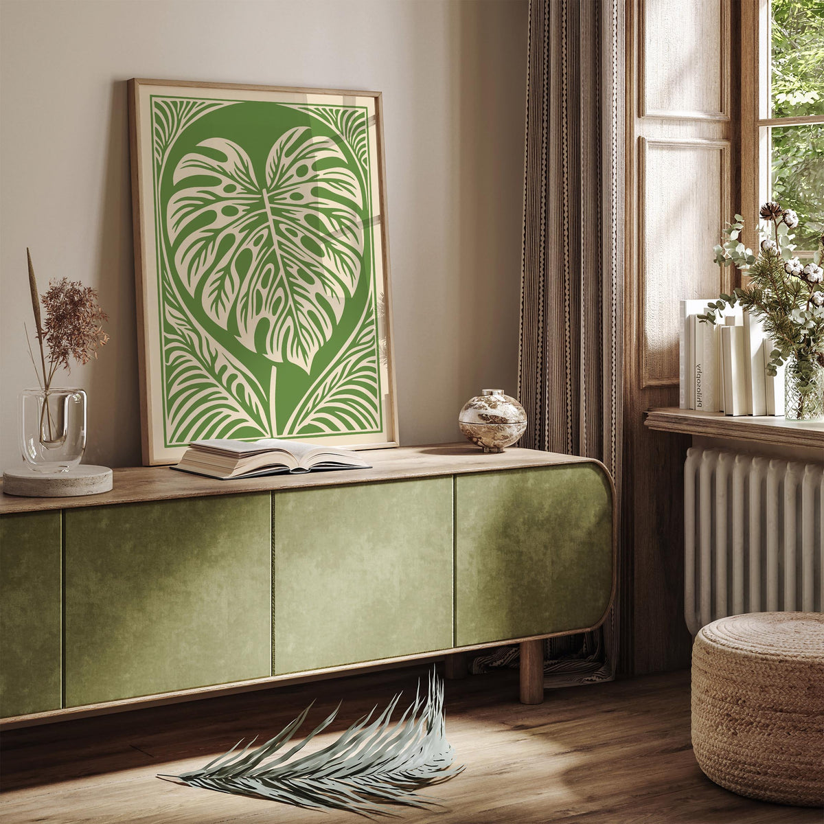 Monstera Leaf Green Poster