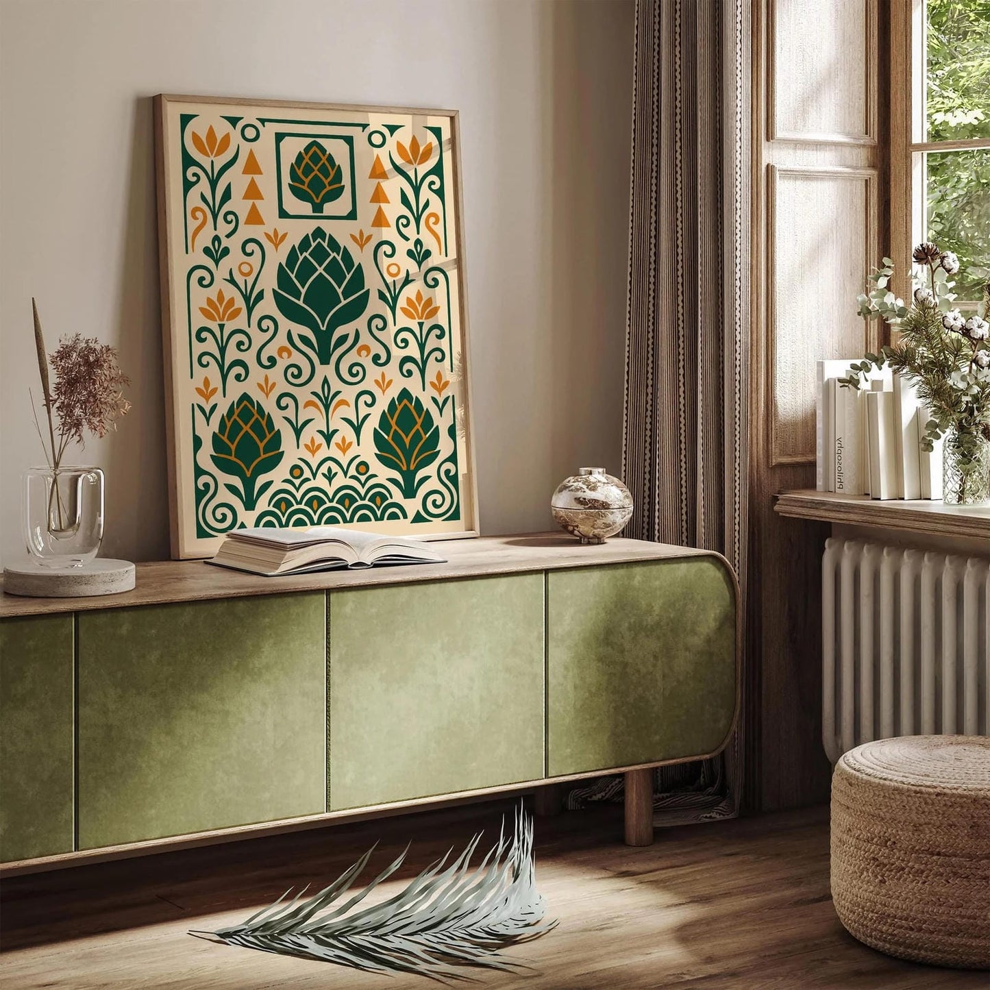 Artichoke Art Print in Art Deco Style 2025