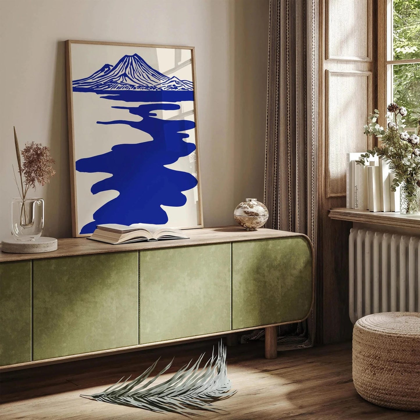Blue Modern Mountain Landscape Art Print