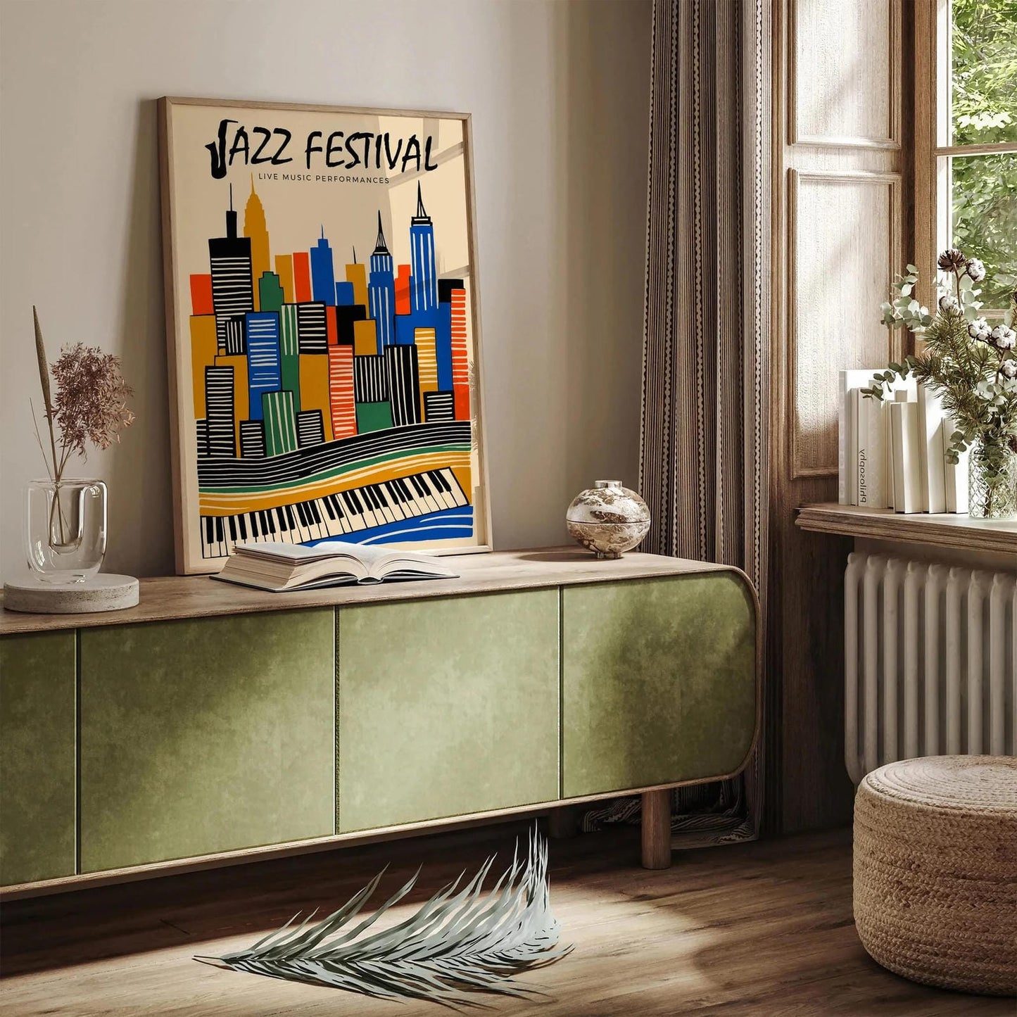 Retro Jazz Music Poster – Festival Wall Art Print