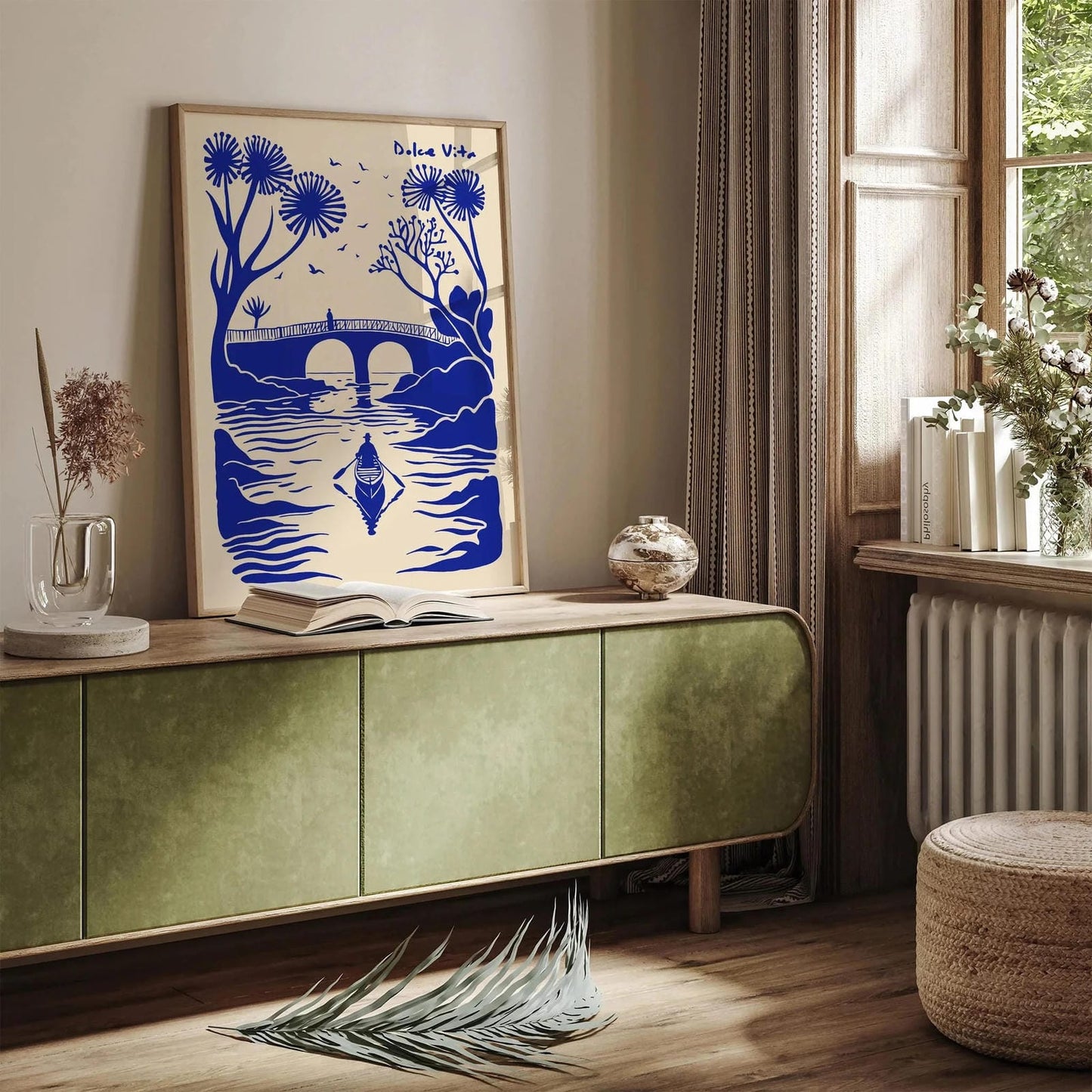 Blue Dolce Vita Travel Art Print, Coastal Italy Wall Art