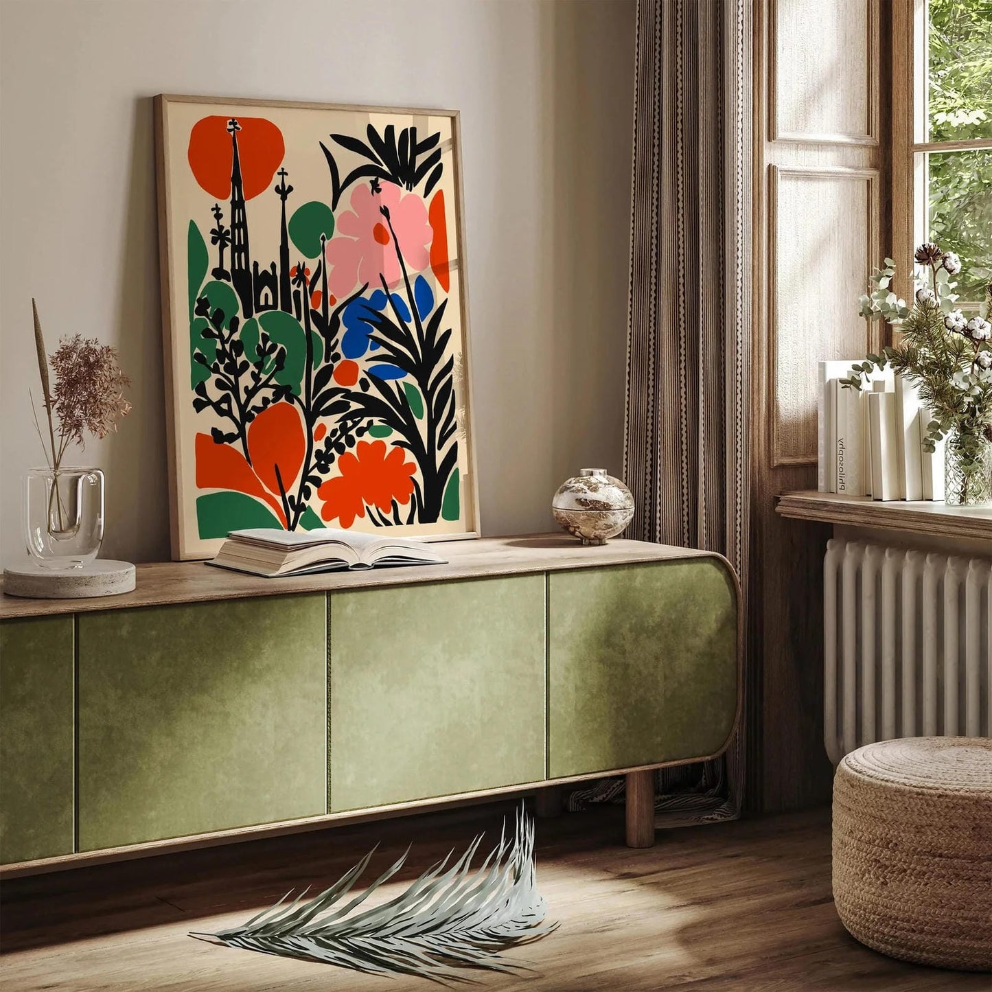 Barcelona Abstract Floral Art – Colorful Wall Print