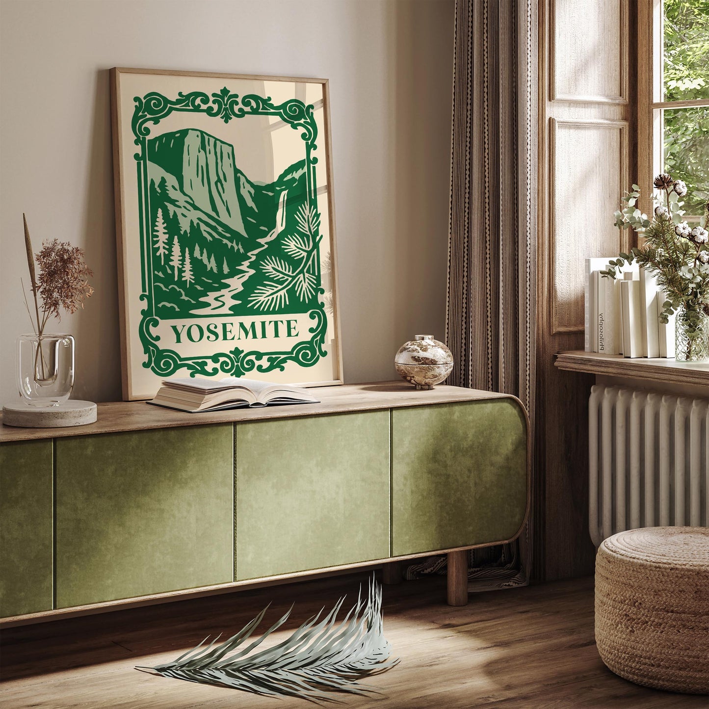 Yosemite National Park Green Landscape Poster