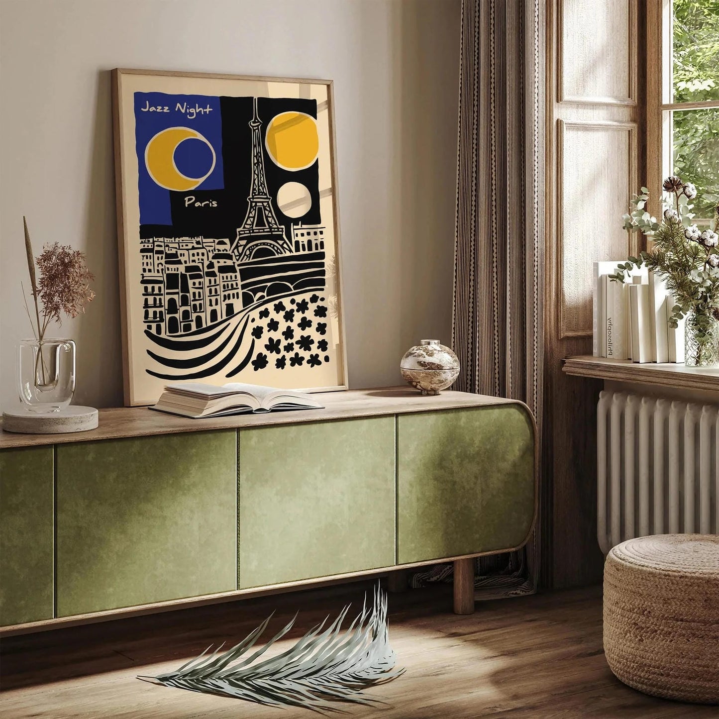 Retro Jazz Night Paris Poster – Music Wall Art
