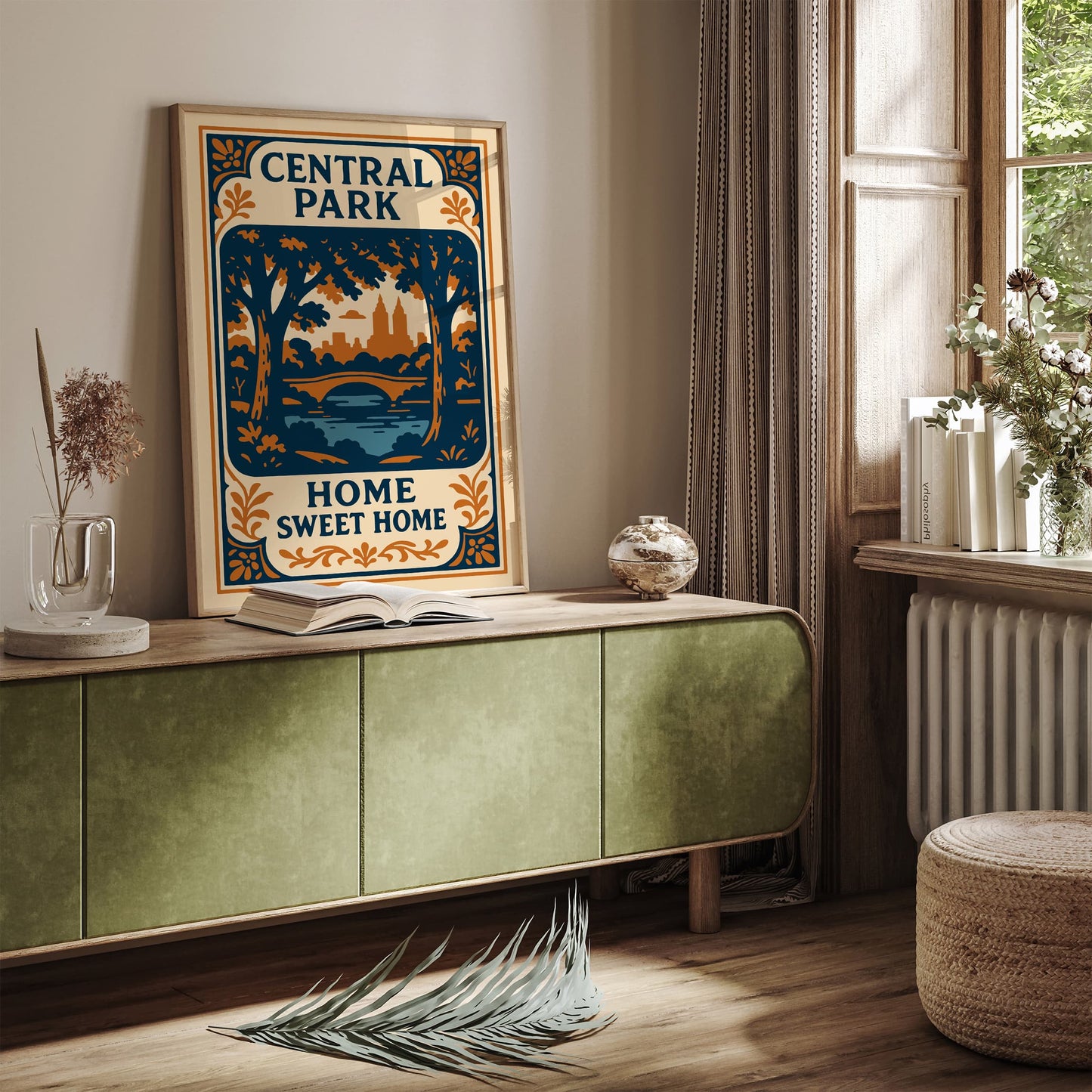 Central Park NYC Poster - Home Sweet Home Quote Art
