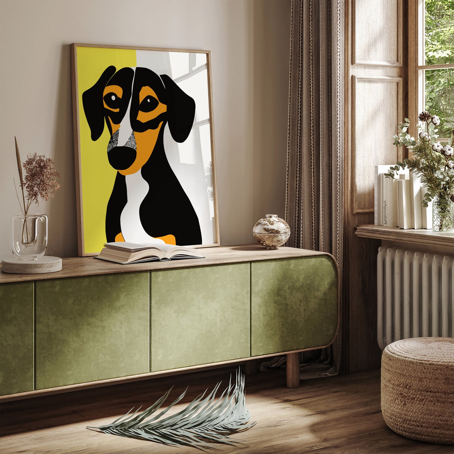 Retro Dachshund Ilustrated Poster