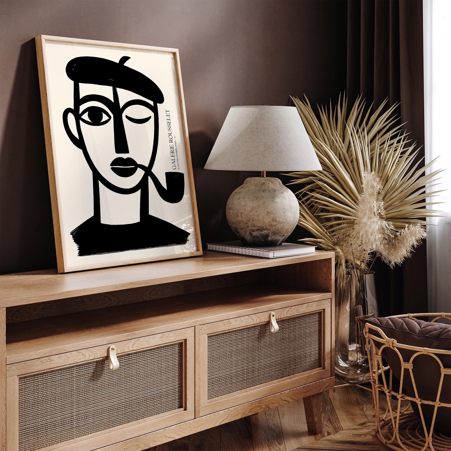 French Boy with Pipe – Black & White Galerie Rousselet Poster