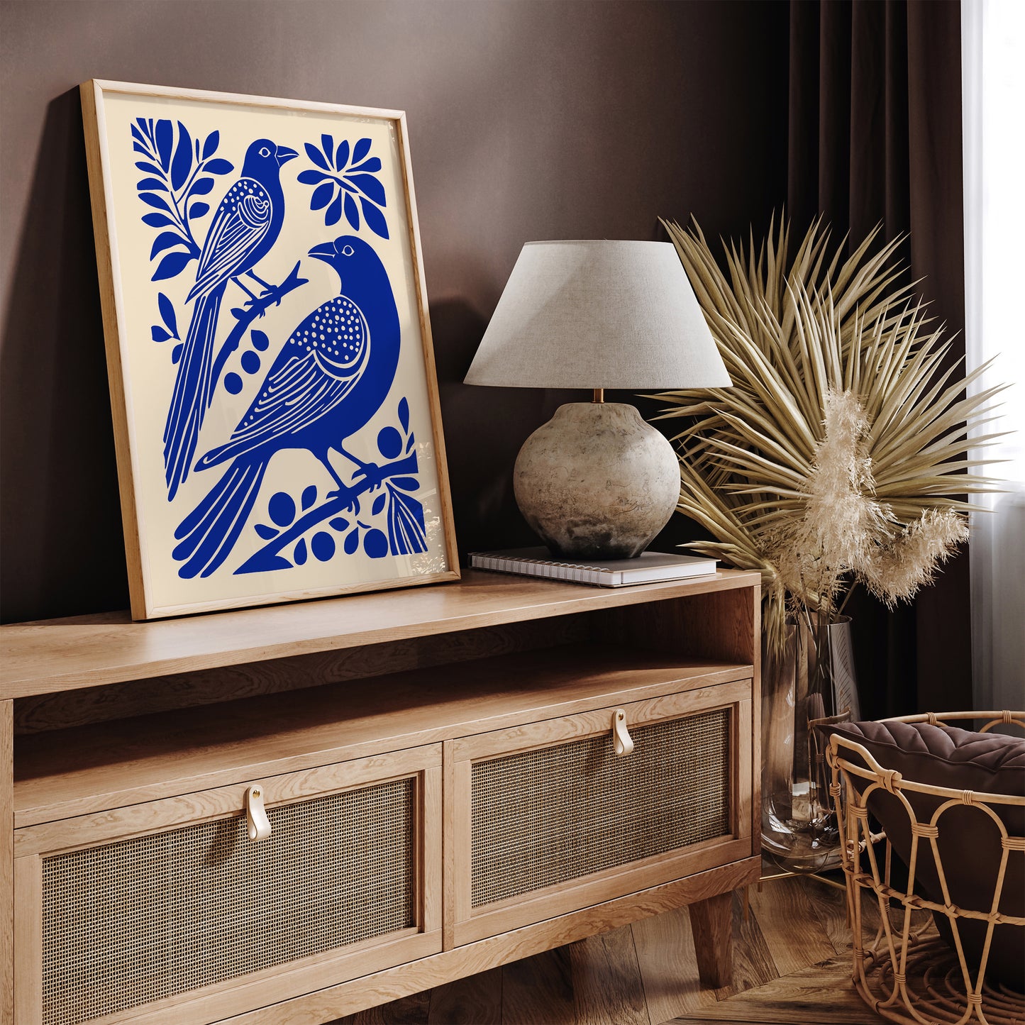 Blue Birds Cut Outs Art Print
