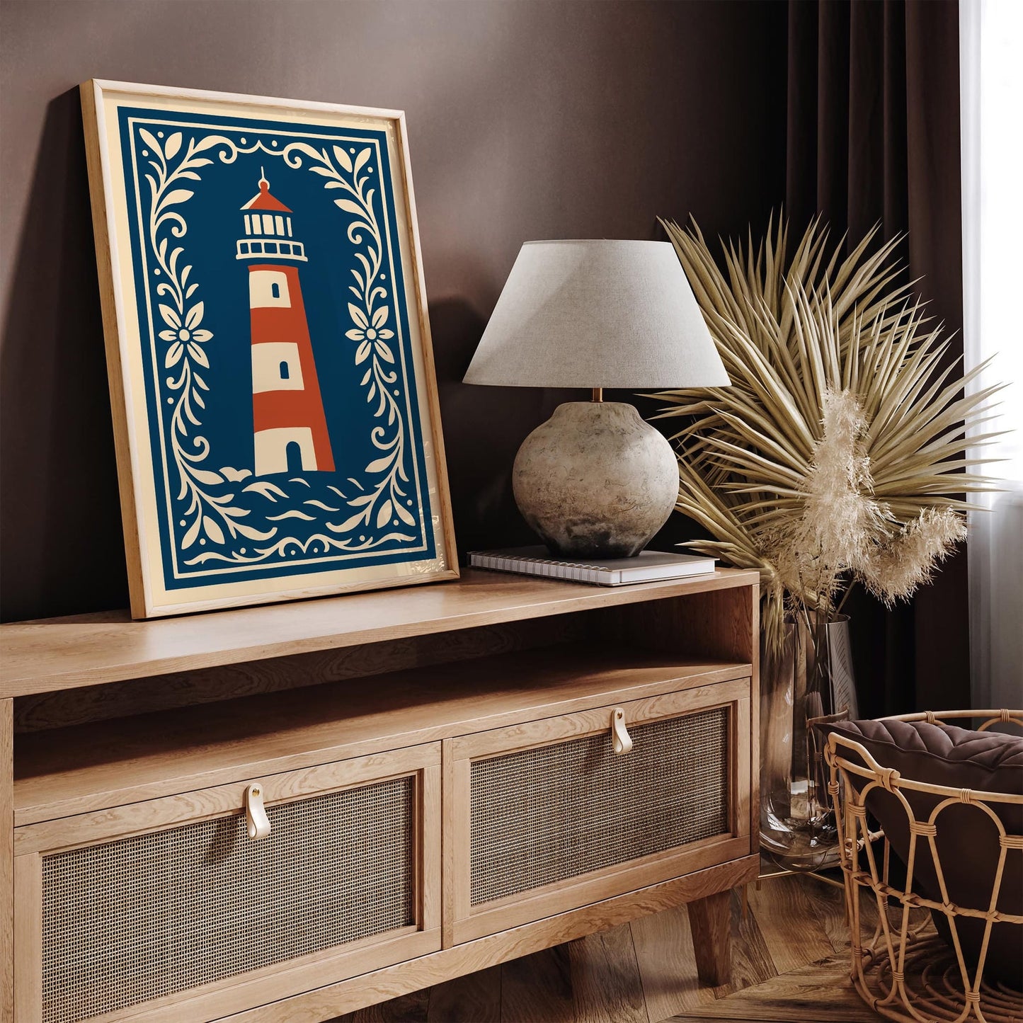 Lighthouse Art Print, Nautical Elegant Wall Art Poster