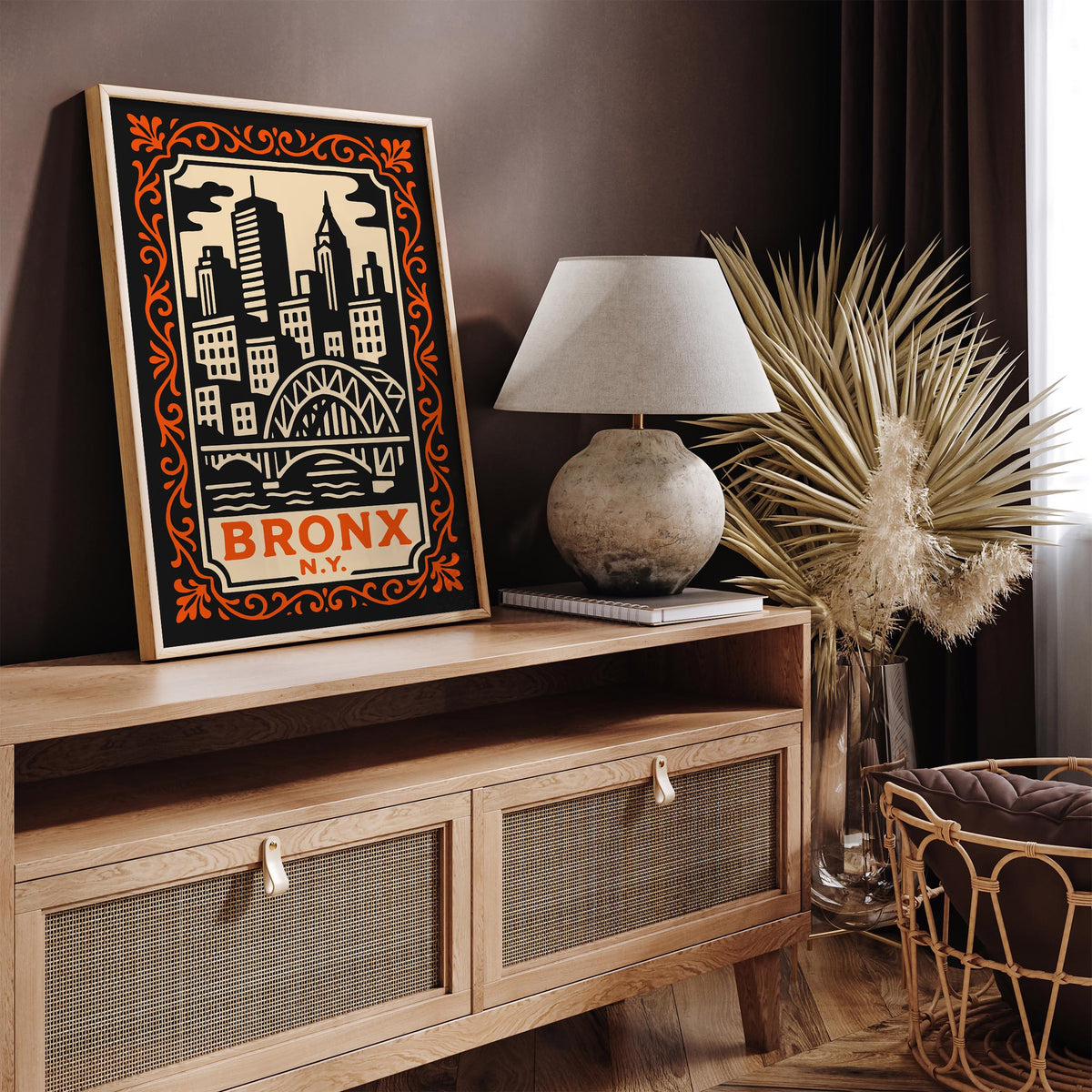 Bronx New York Cityscape Travel Poster