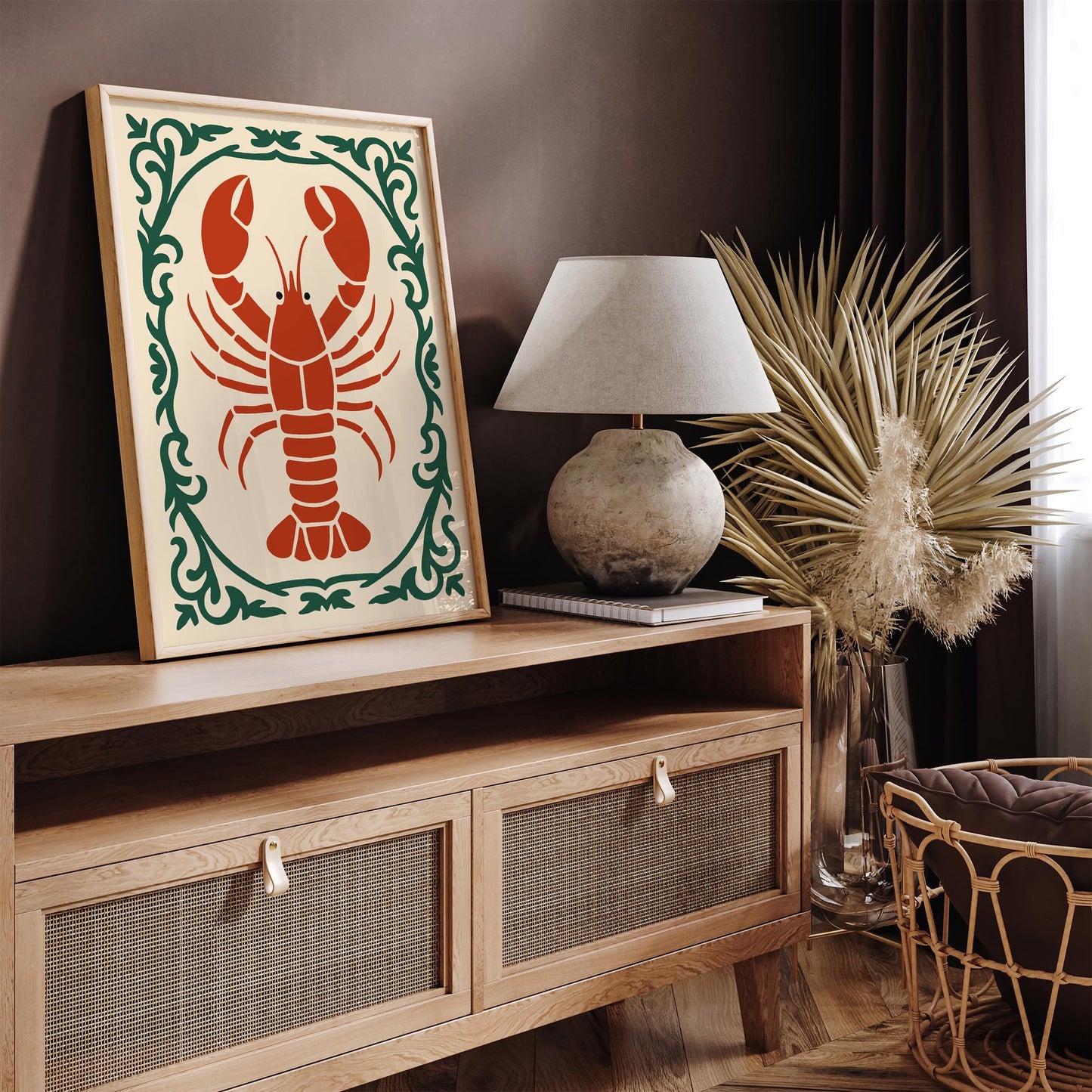 Red Lobster Poster - Kitchen Wall Decor