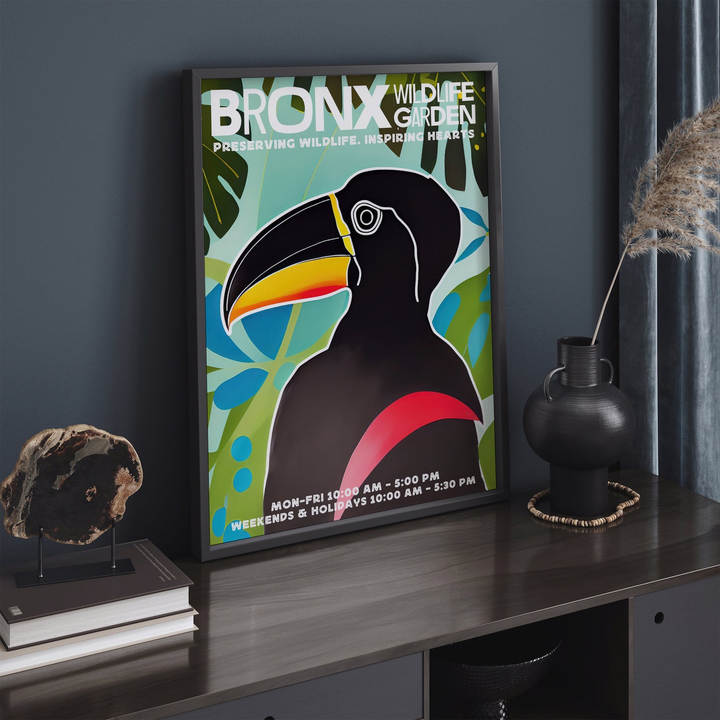 Bronx Wildlife Garden Retro Poster