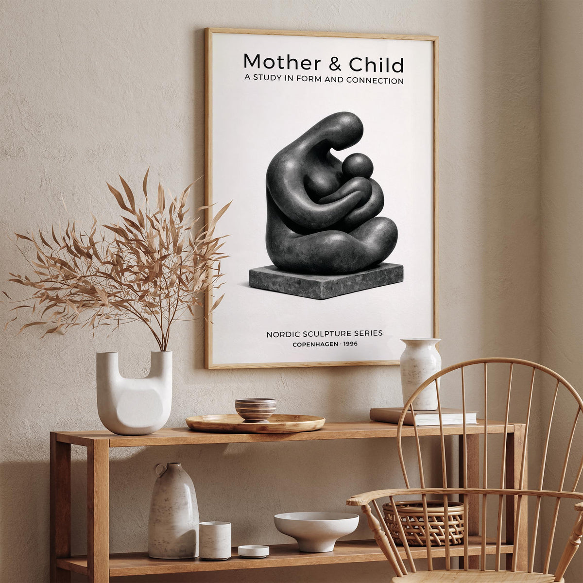 Mother and Child Scandinavian Art Poster