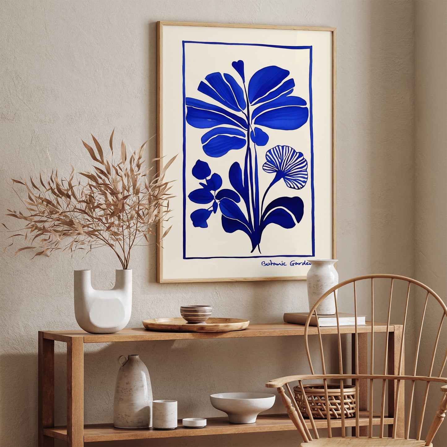Botanic Garden Blue Floral Poster
