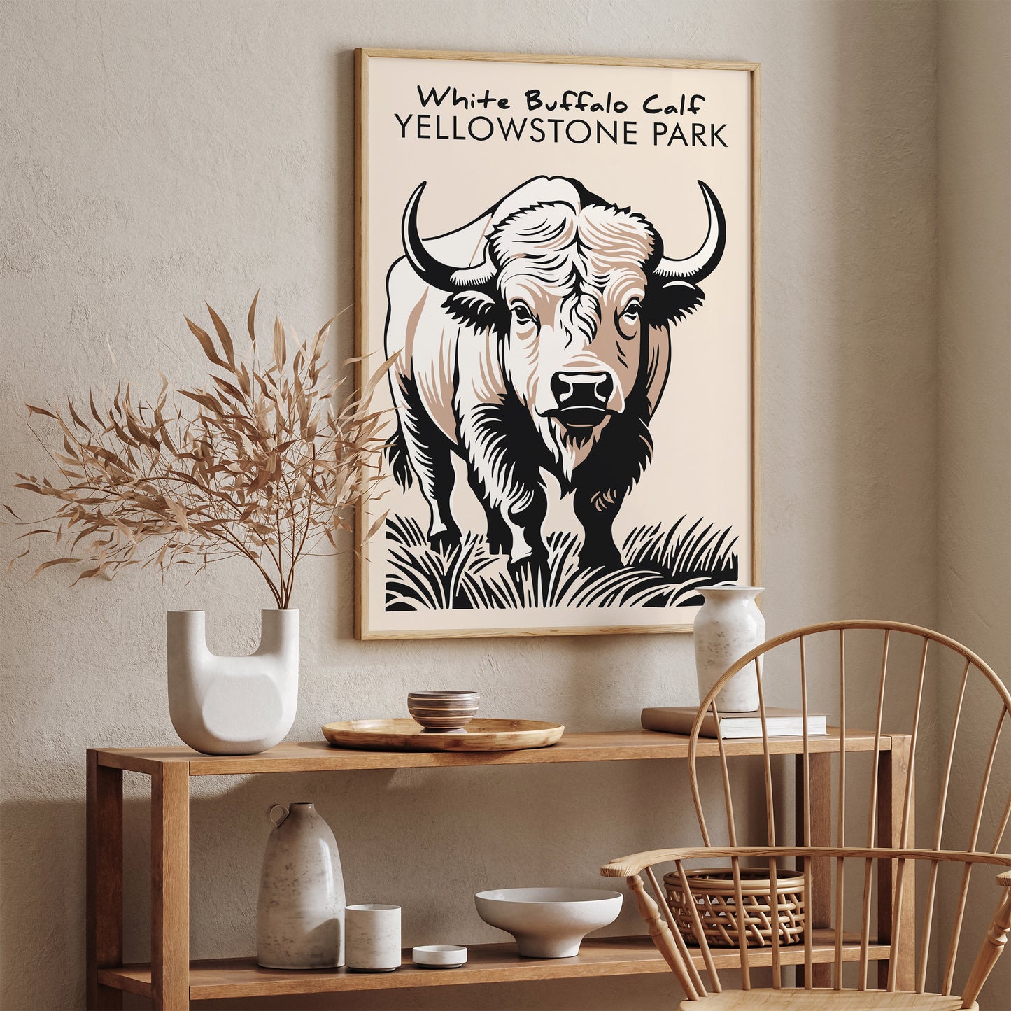 White Buffalo Calf Yellowstone Park 2024 Art Print