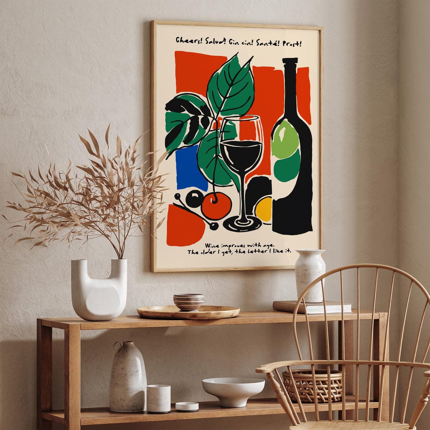 Kitchen Wall Decor, Wine Lovers Gift Idea Art Print