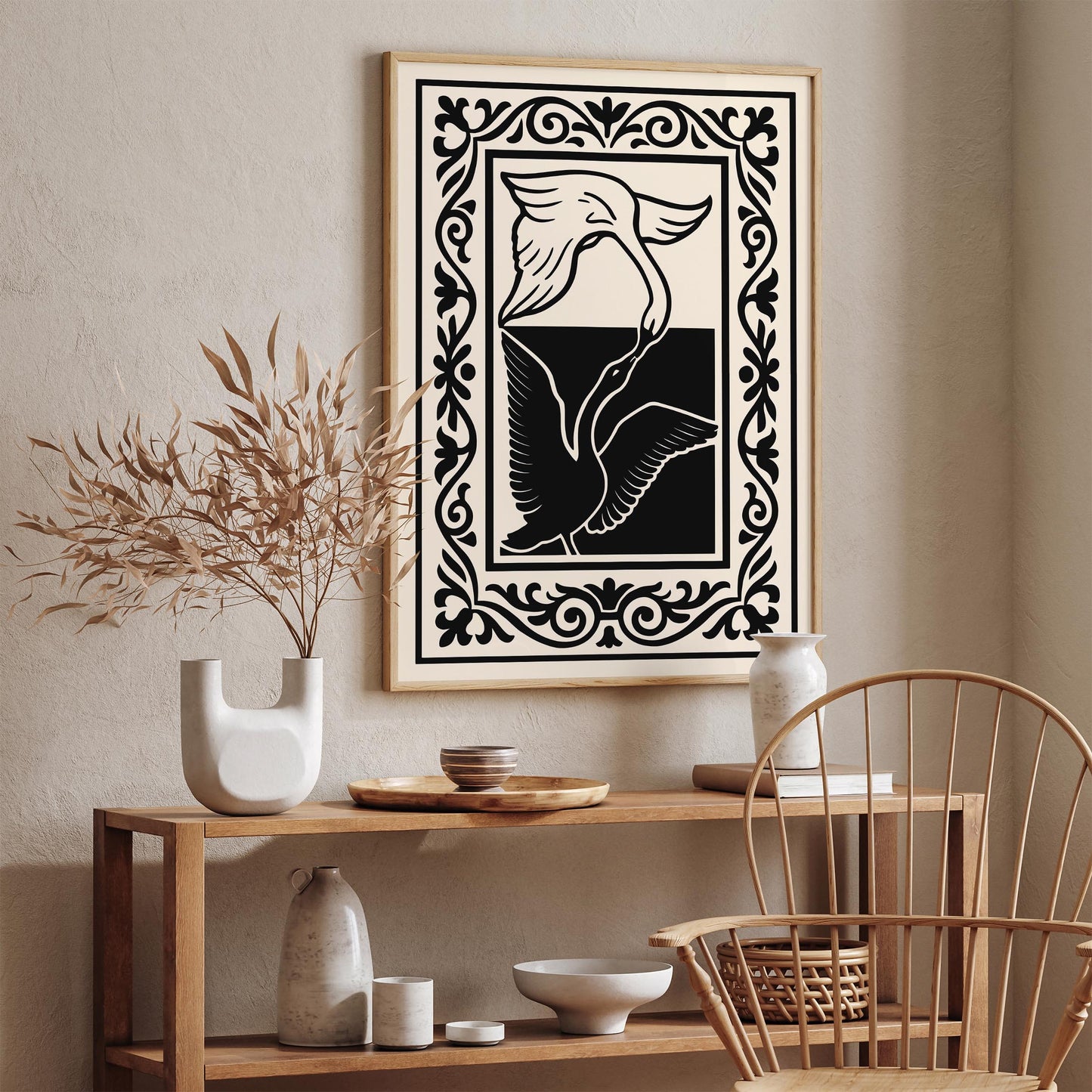 Black & White Swan Poster
